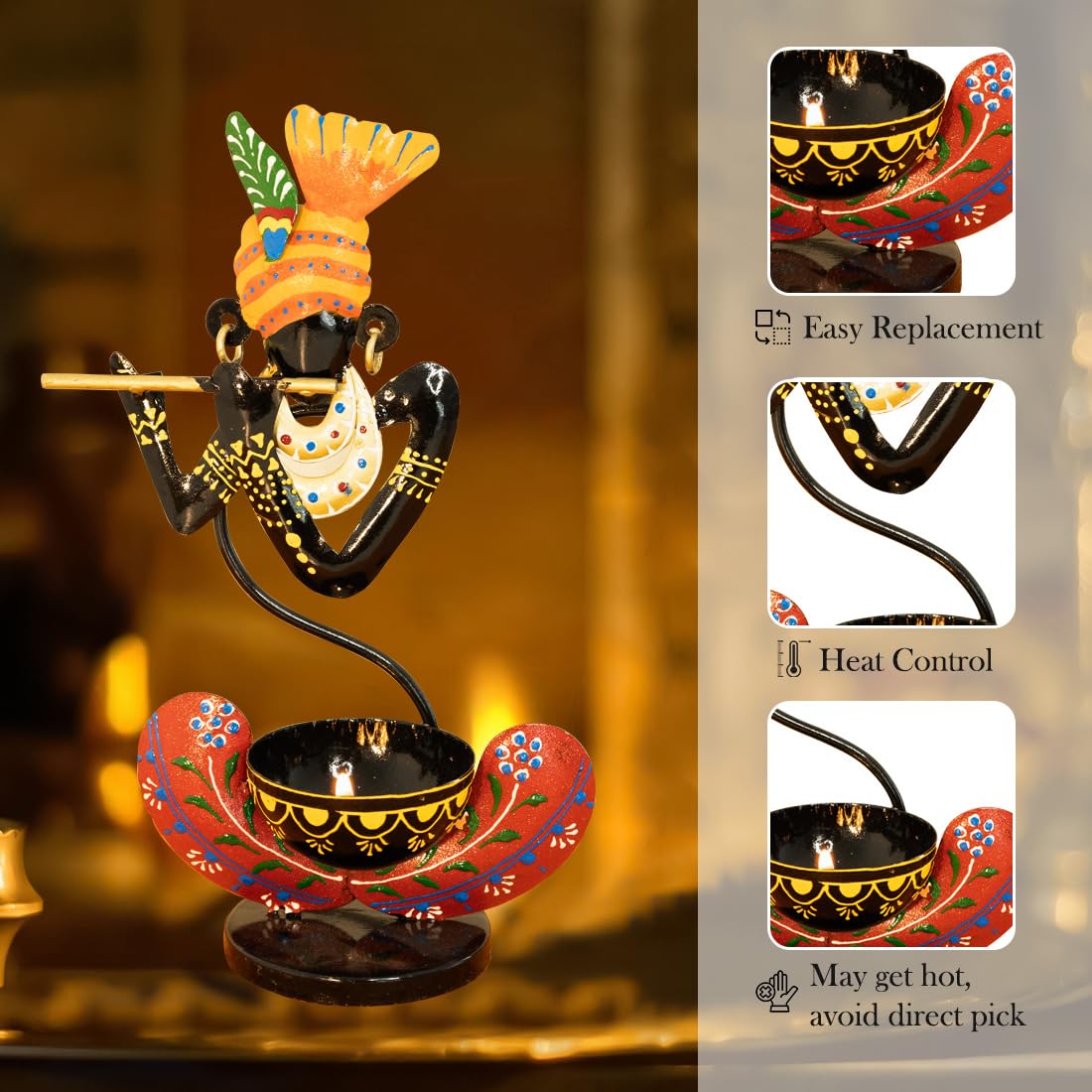 Ekhasa iron tealight holder - Spiritual ambiance enhancer
