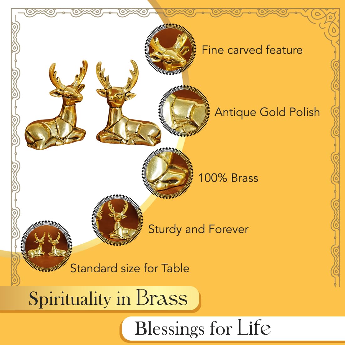 Ekhasa golden deer showpiece - elegant home decor