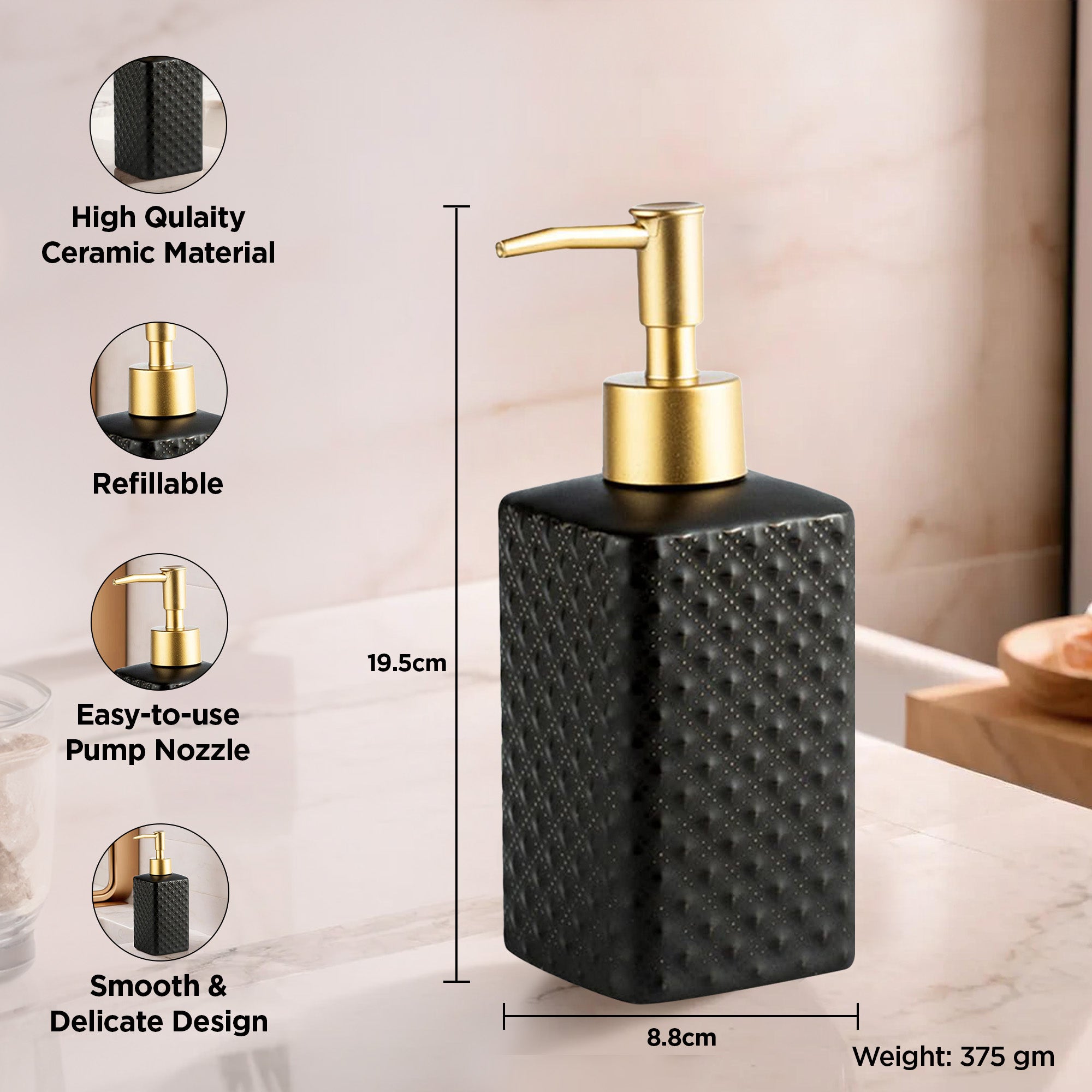 UMAI soap dispenser pump - perfect for family bathrooms