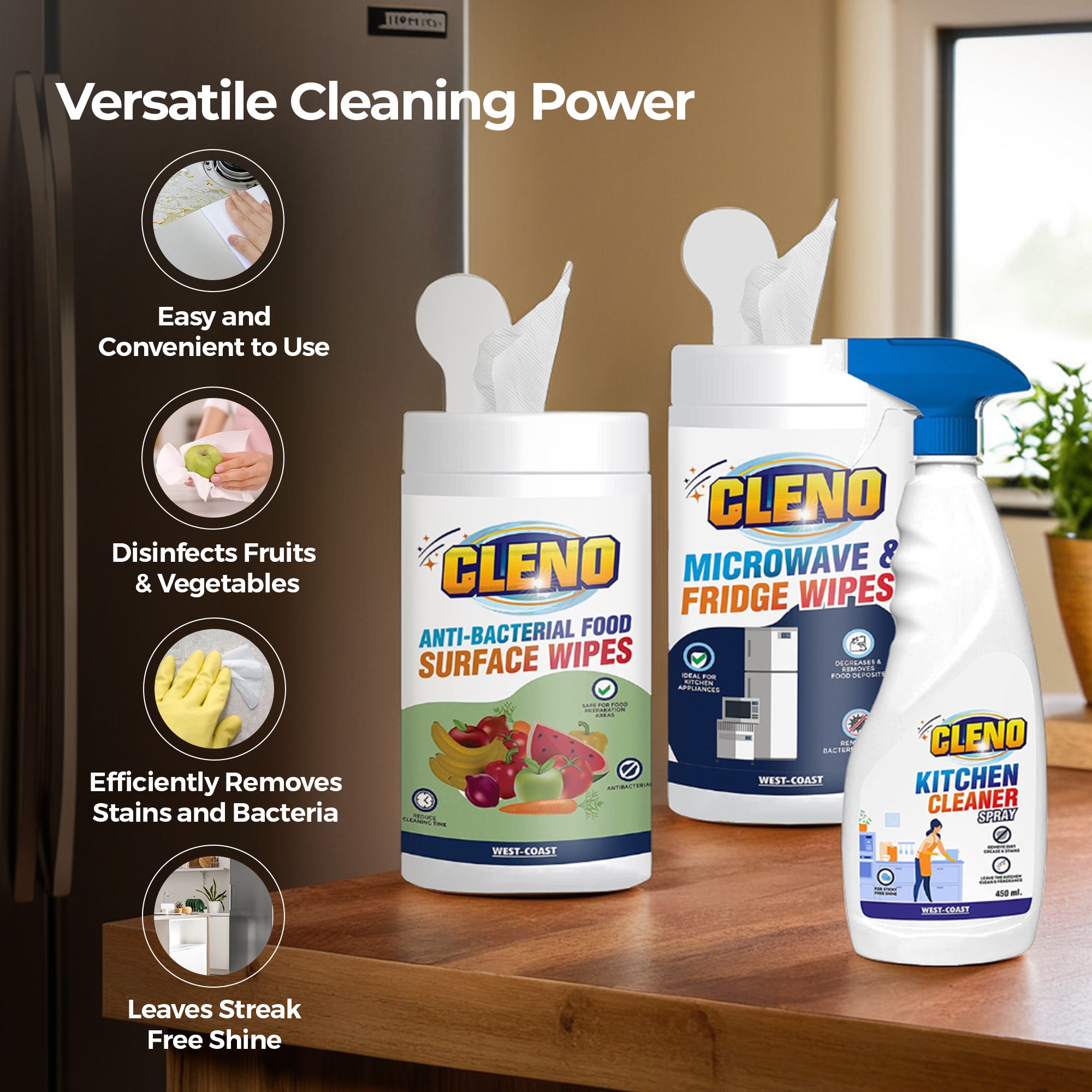 Cleno wipes for all surfaces - quick sanitization