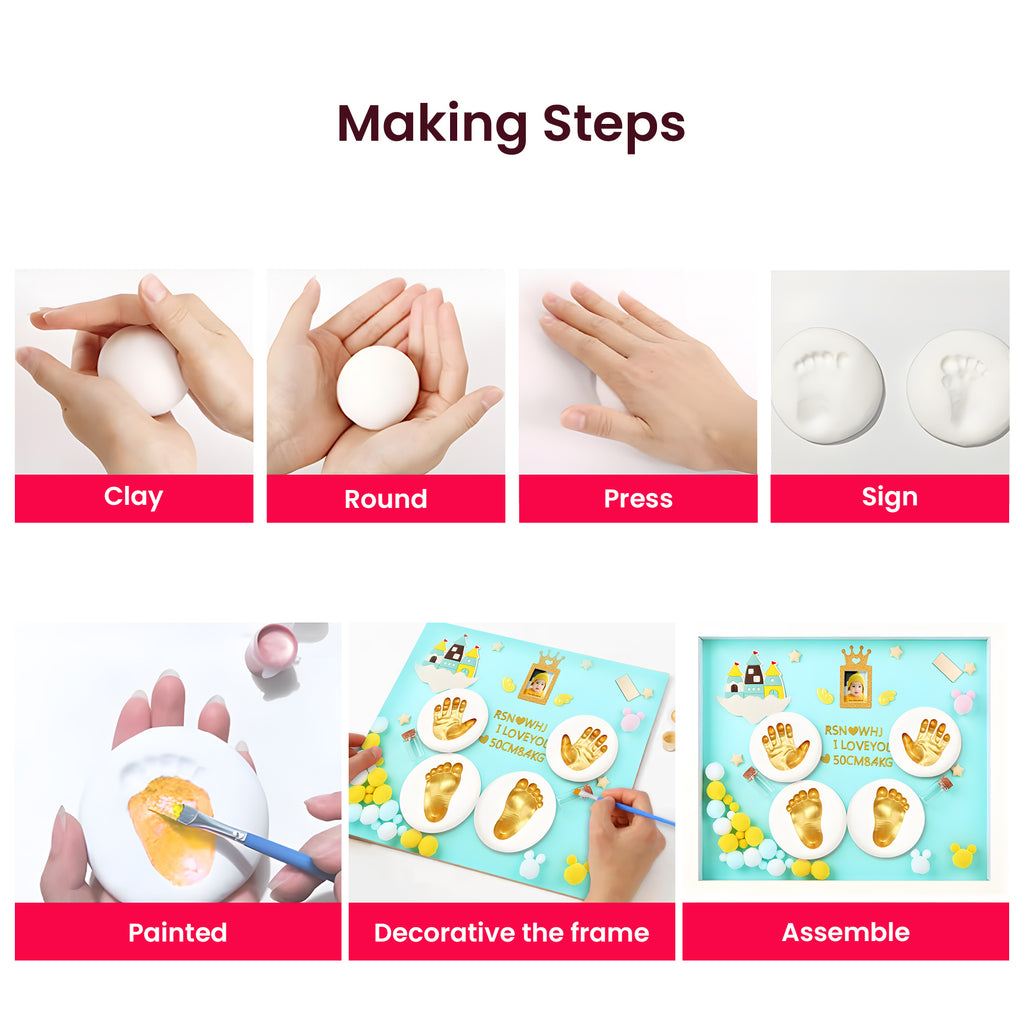 Buy Baby Hand Print & Footprint Kit: Casting Kit with Clay – GlobalBees ...