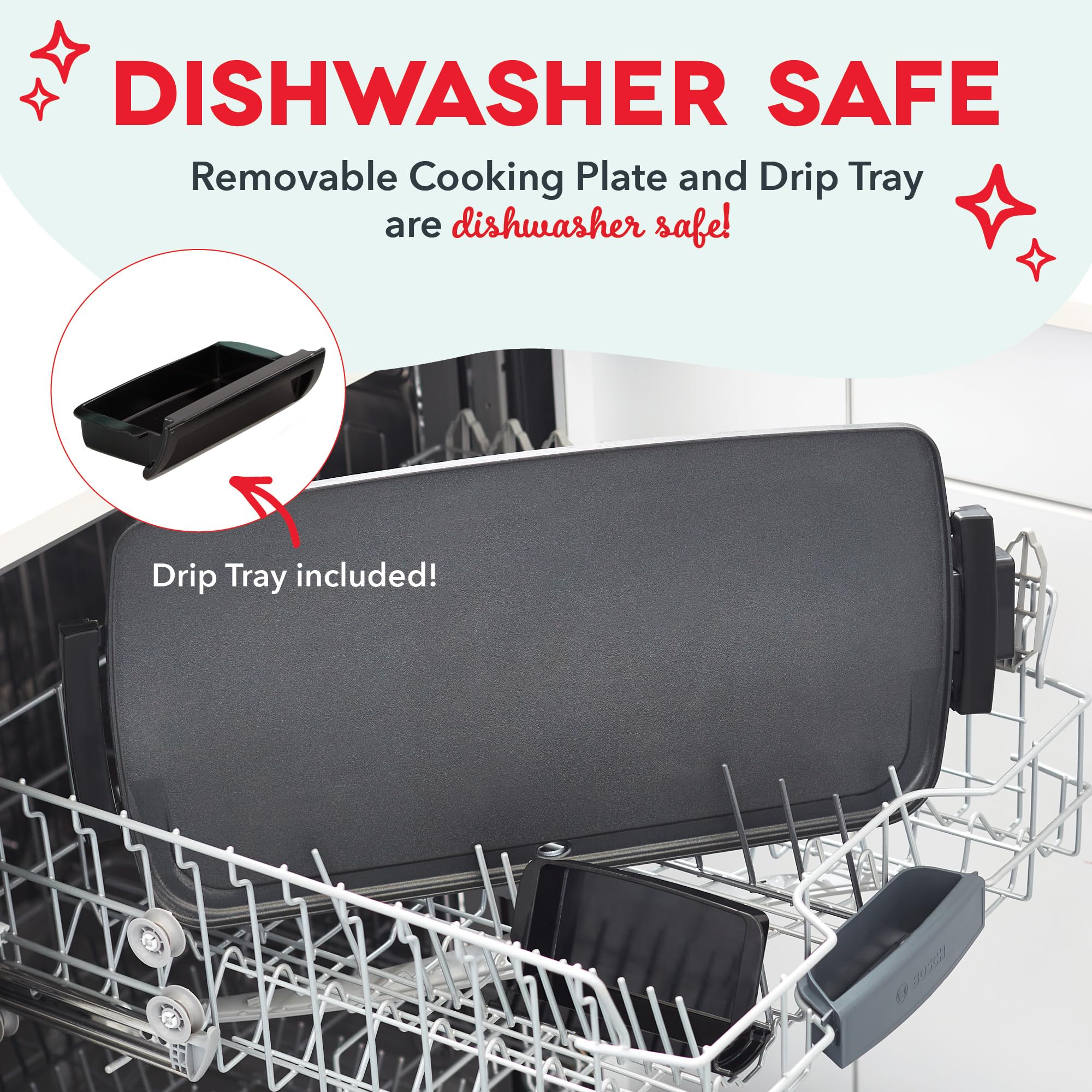Dash Large Tawa - Easy cleaning with drip tray