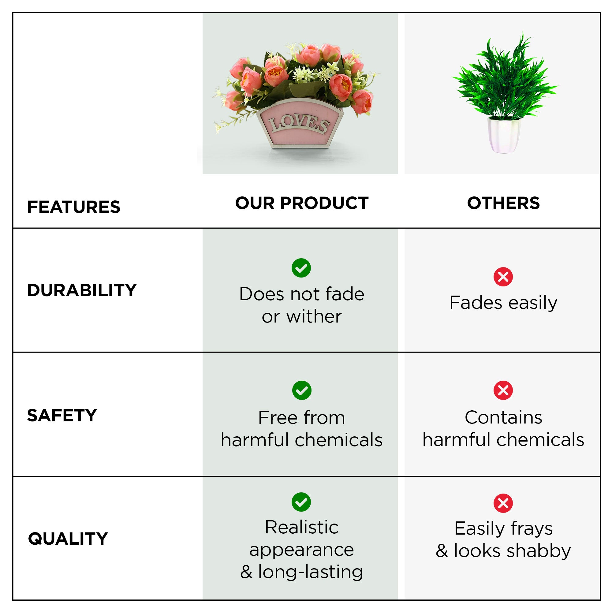 UMAI artificial roses - office decoration