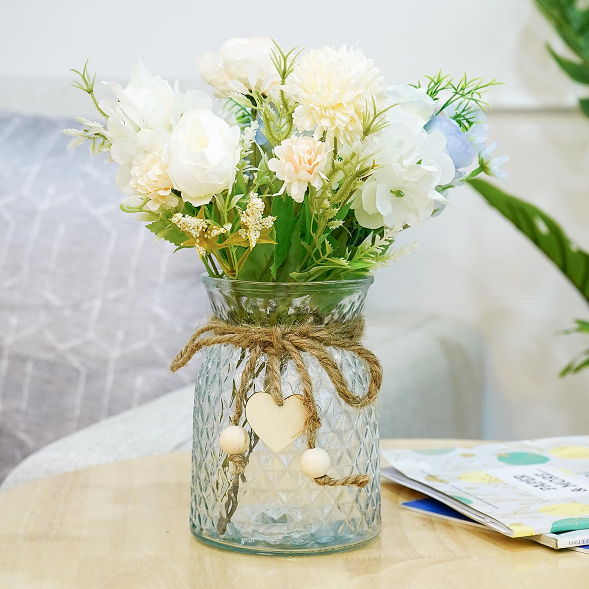 Ekhasa classy glass flower pot - living room accent