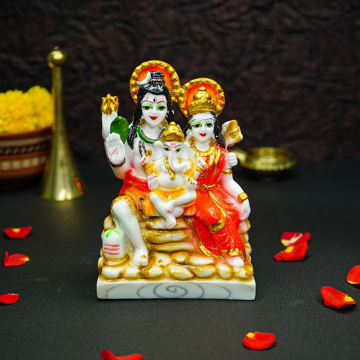 Ekhasa Shiv Parivar Statue - Joyful Family Symbol