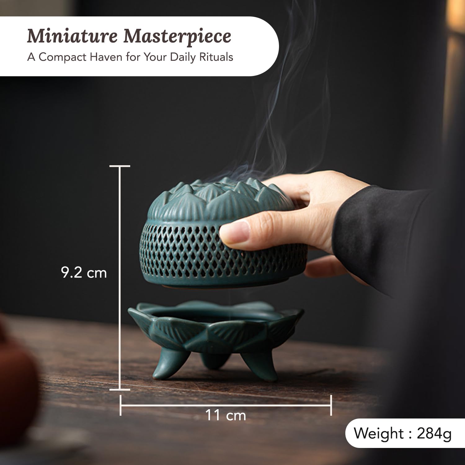 Ekhasa ceramic incense holder - easy to clean design