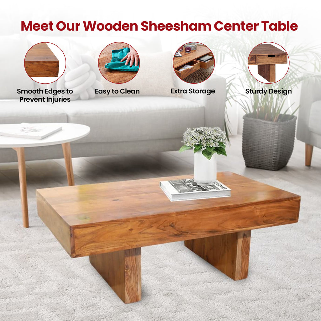 USHA SHRIRAM Wooden Center Table | Centre Table for Living Room ...