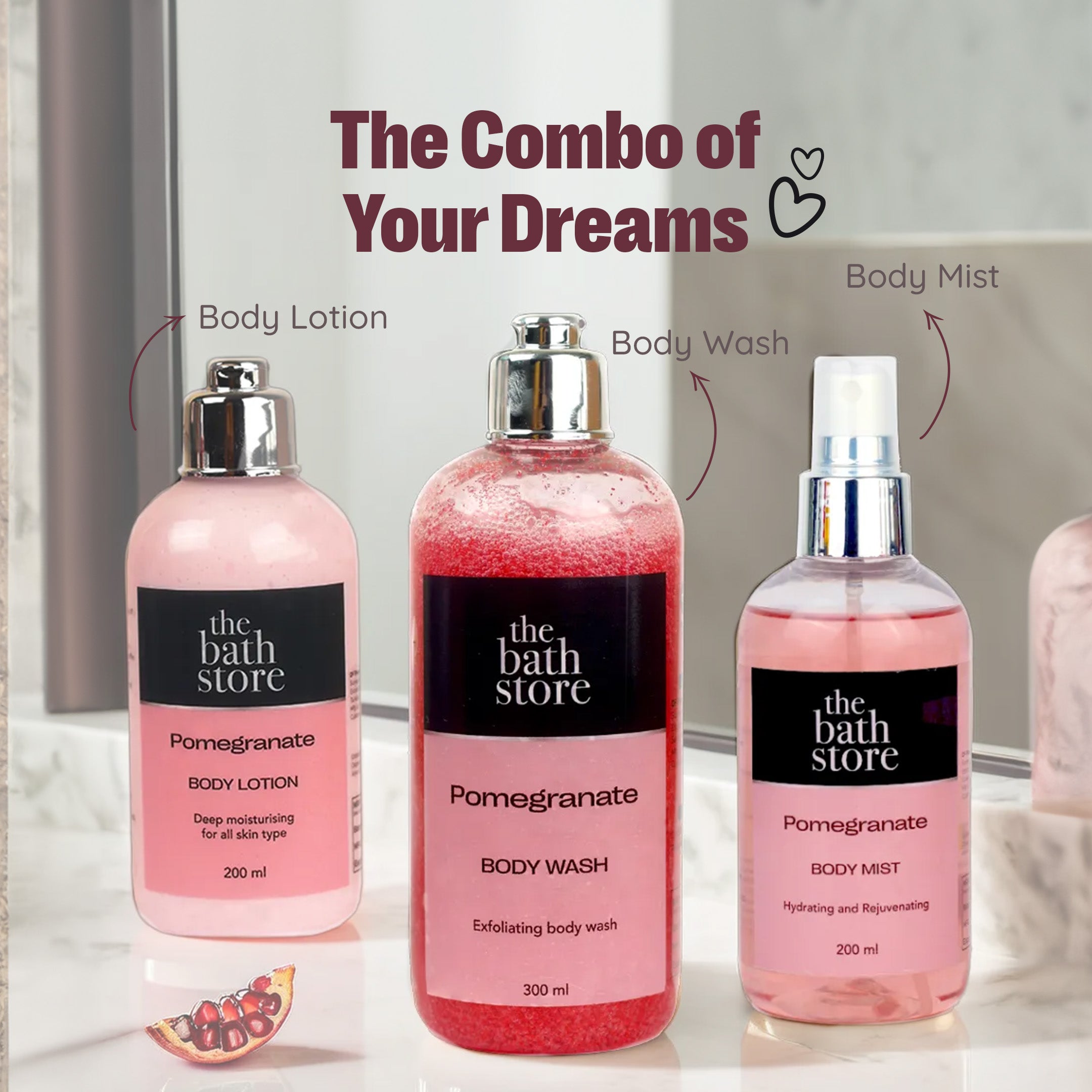 The Bath Store Pomegranate Care Combo - Perfect for Daily Use