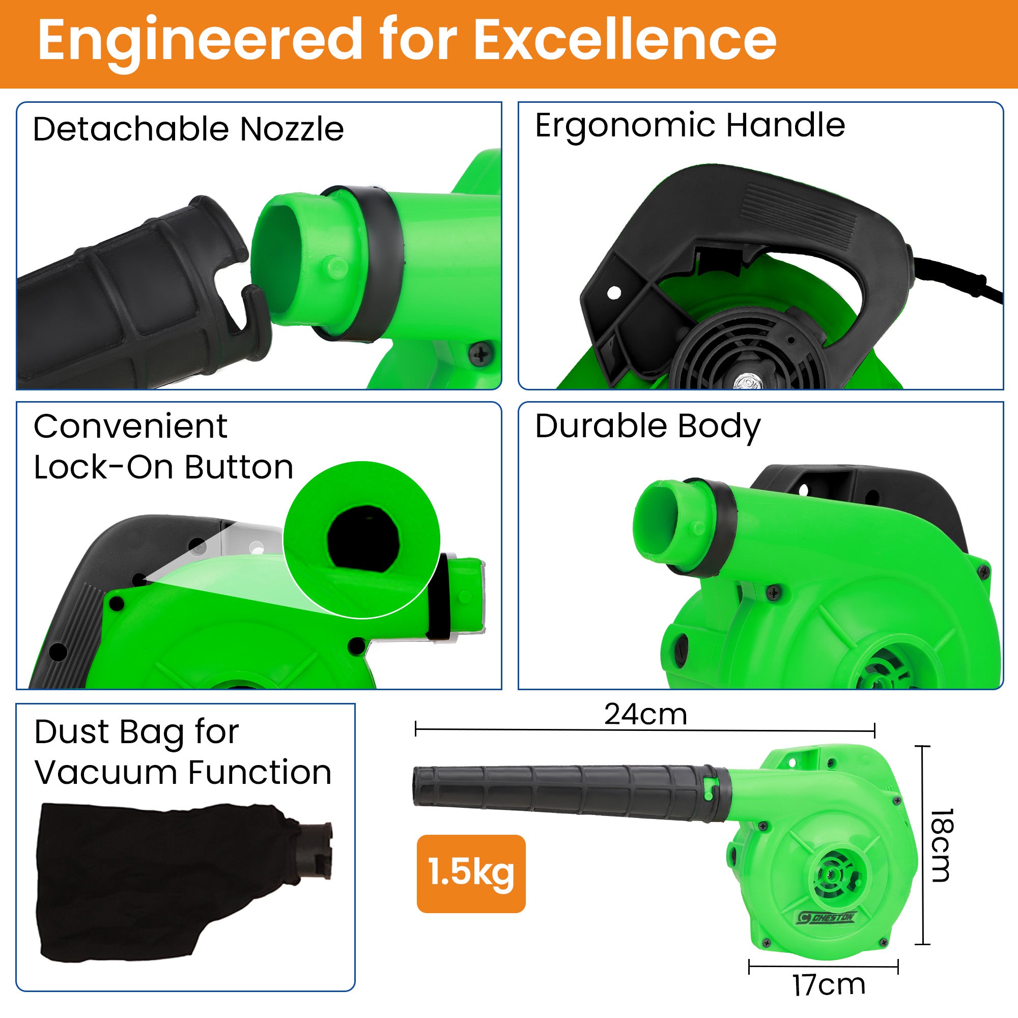 Cheston Air Blower - Compact and portable design for ease of use