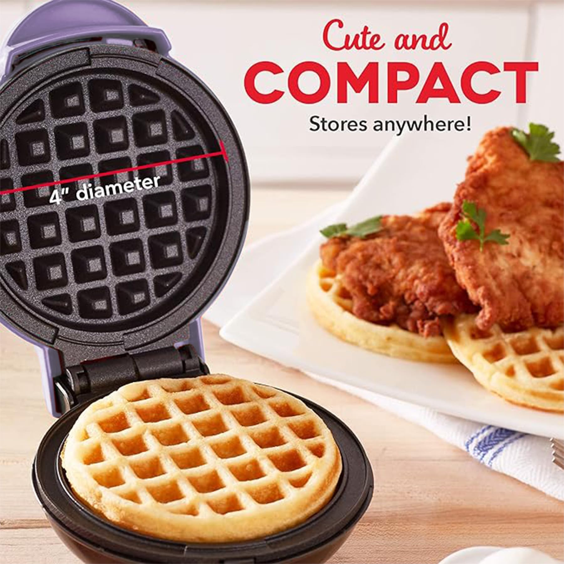 Dash lilac 4-inch waffle maker - delightful home use