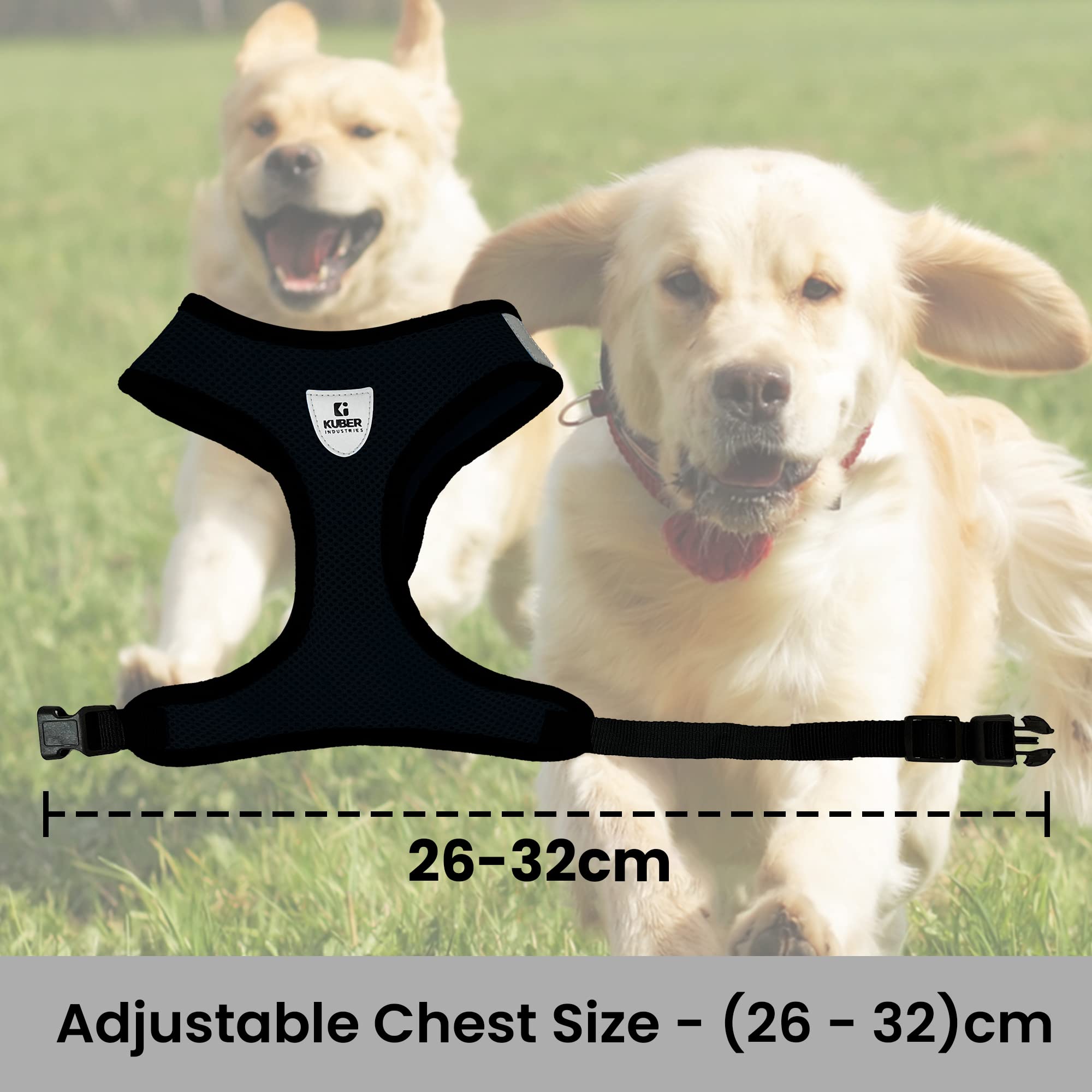 Kuber Industries Breathable Dog Harness - Evening walks lighting