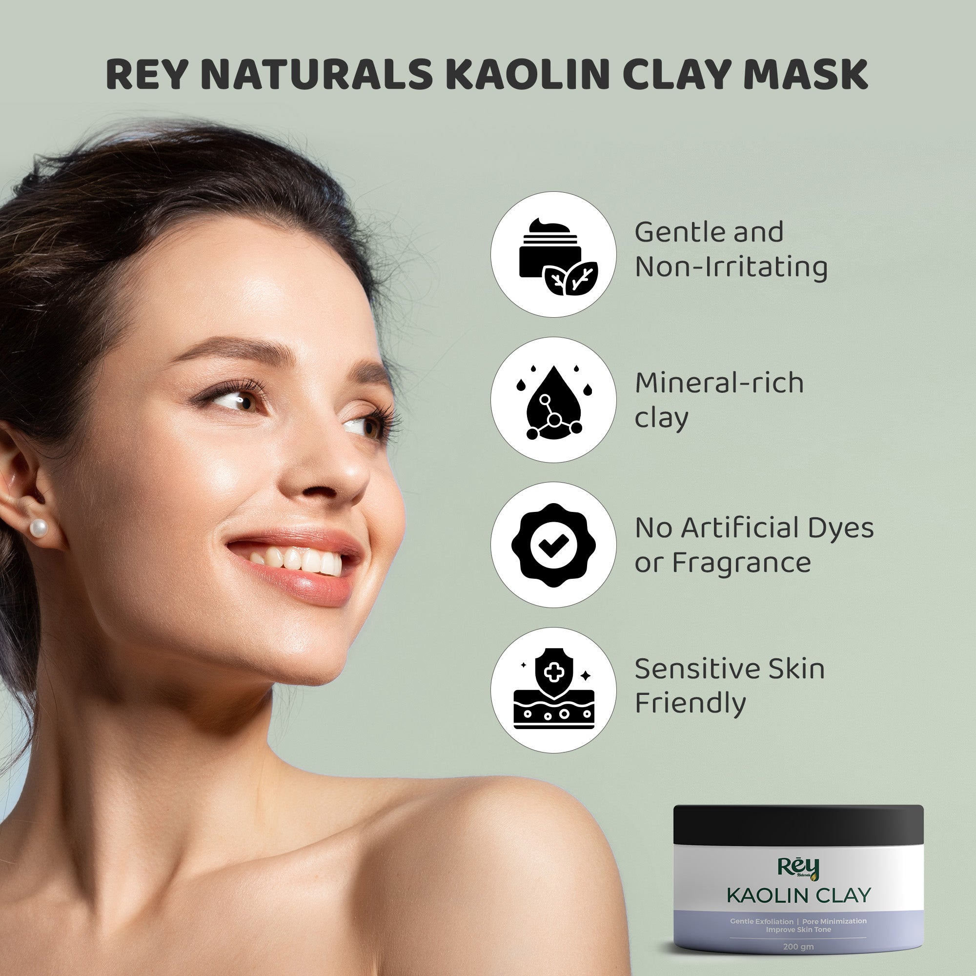 Rey Naturals Kaolin Clay Powder - natural face mask