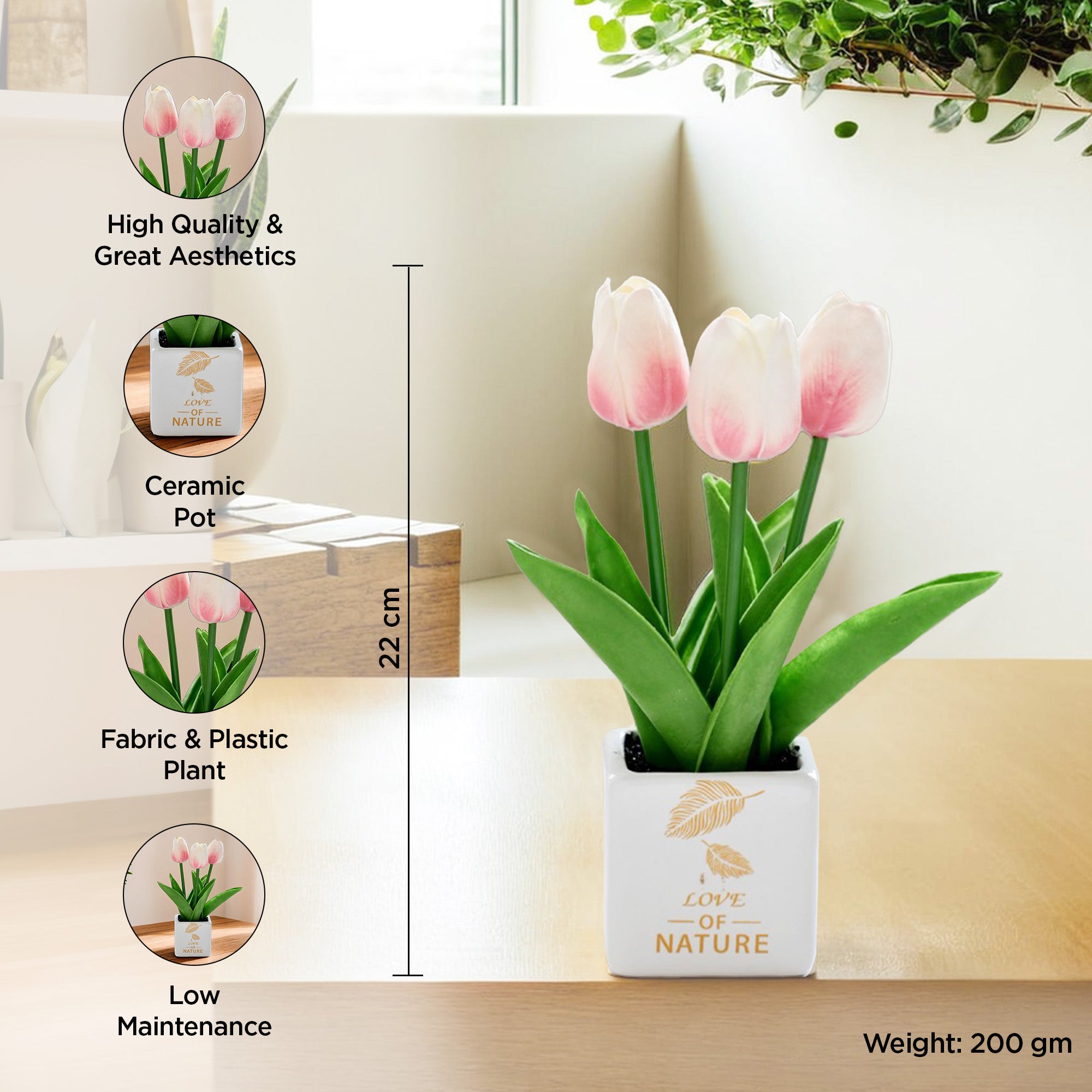 UMAI artificial tulip plant - reception table centerpiece