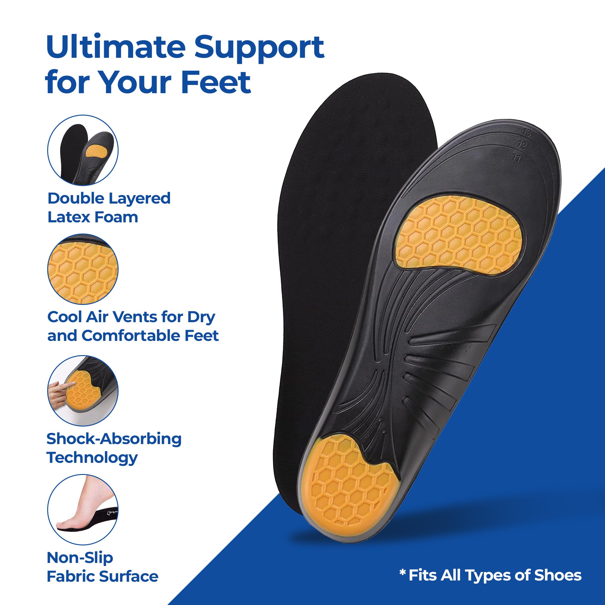 Dr Foot insoles for flat feet - Relief for tired feet