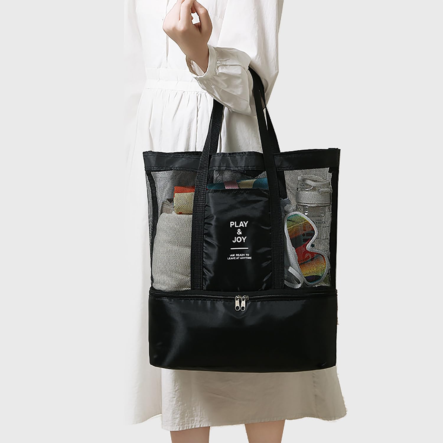 Kuber Industries Mesh Tote Bag - functional camping tote