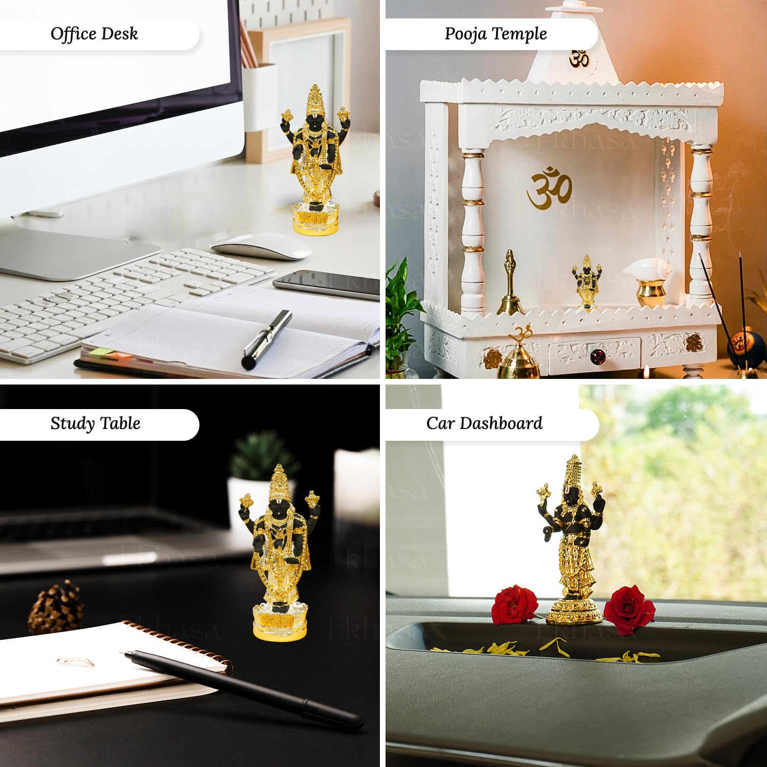 Ekhasa Tirupati Balaji Idol - Spiritual Workspace Design
