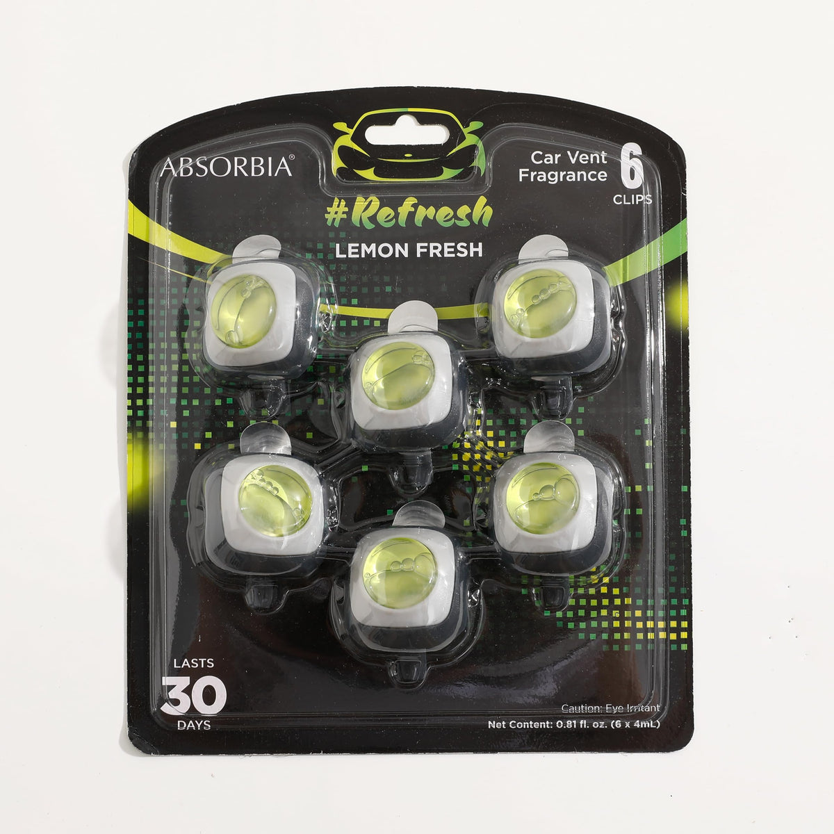 Absorbia Lemon Fresh Car Air Freshener - compact pack