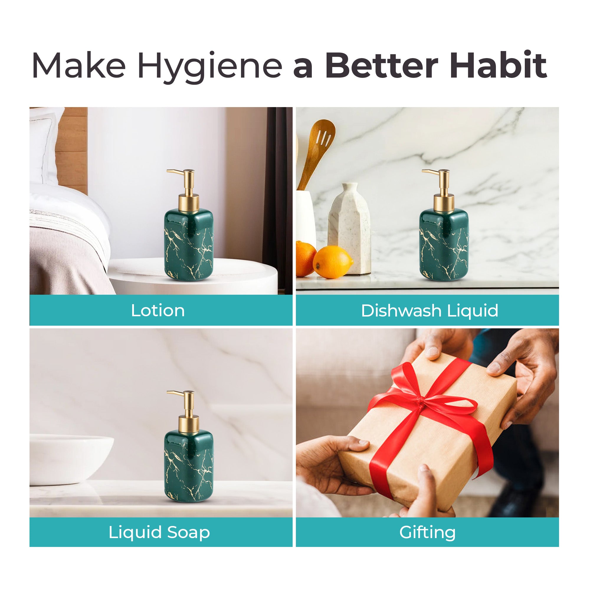 The Better Home 300ml Green Soap Dispenser - Office Use