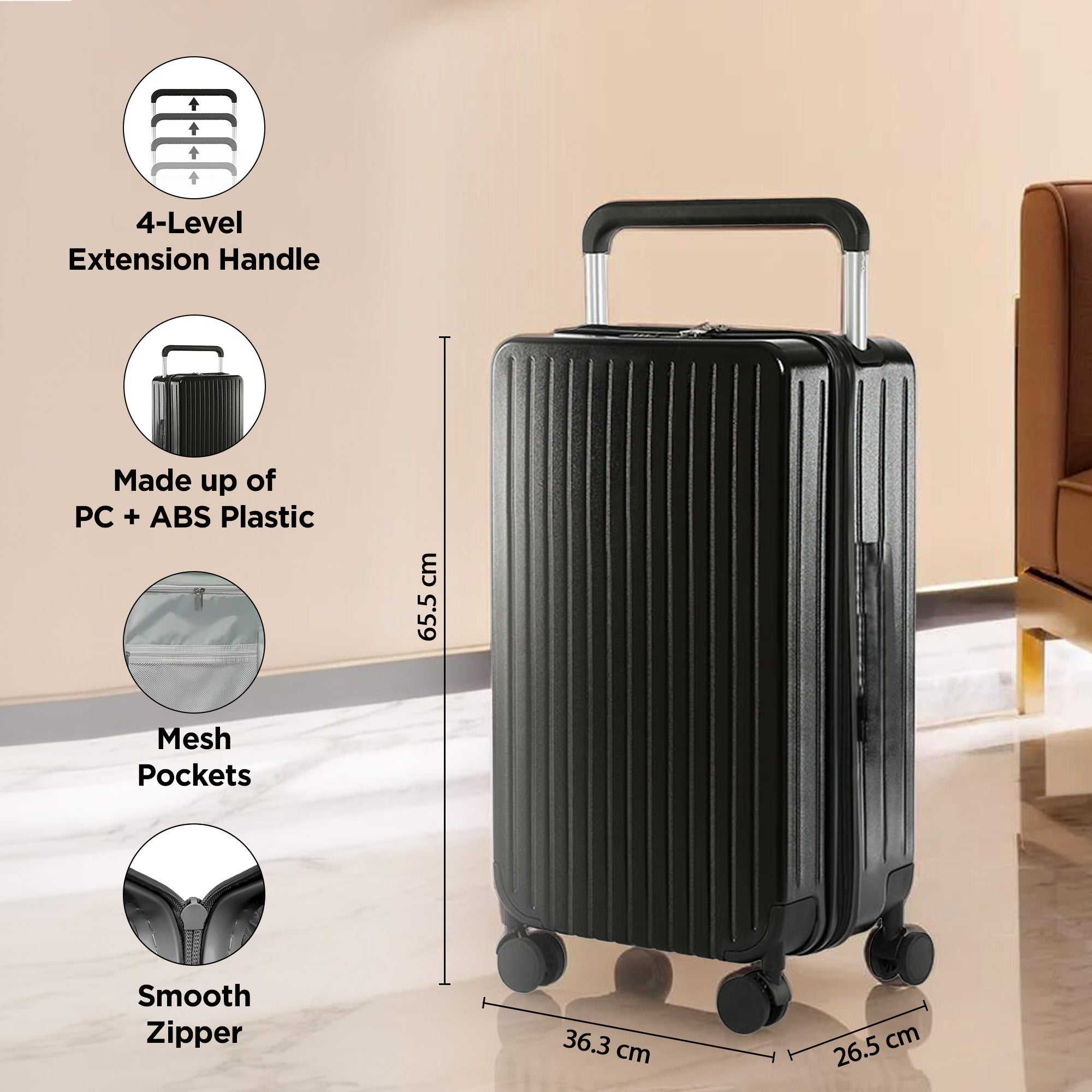 UMAI black trolley bag - stylish travel gear