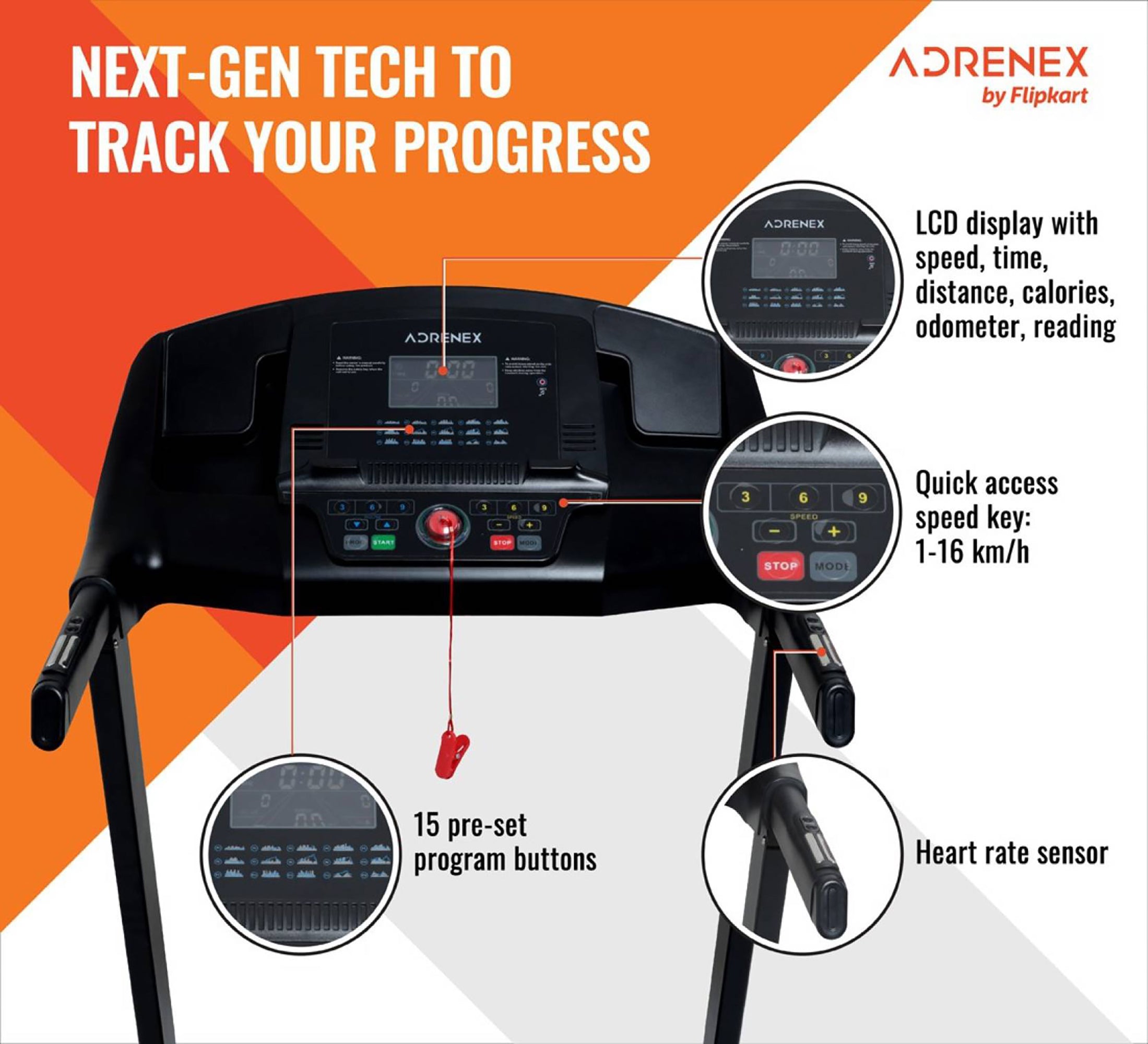 Reach Adrenex treadmill - Easy transport for home use