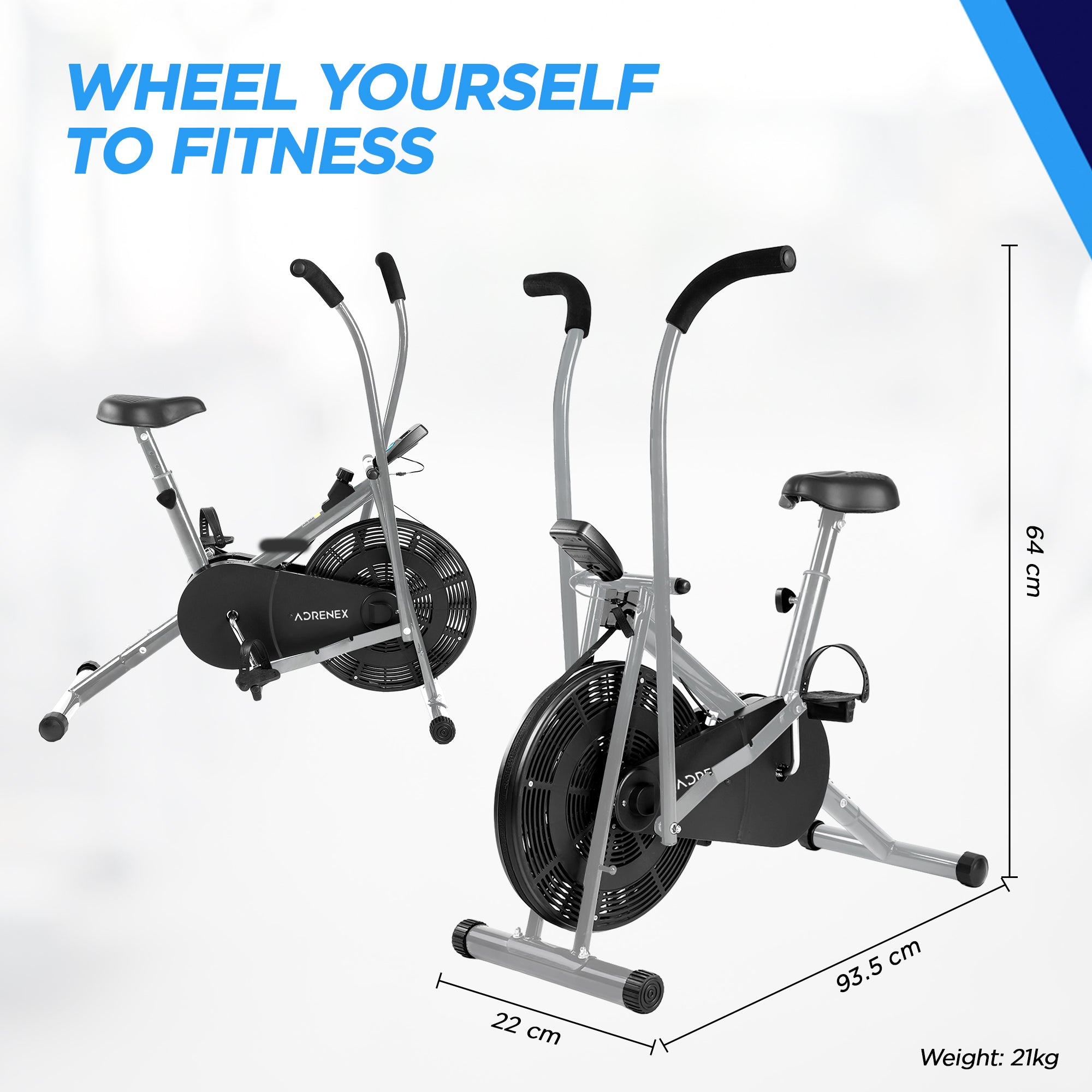 Reach exercise bike - compact design for small spaces