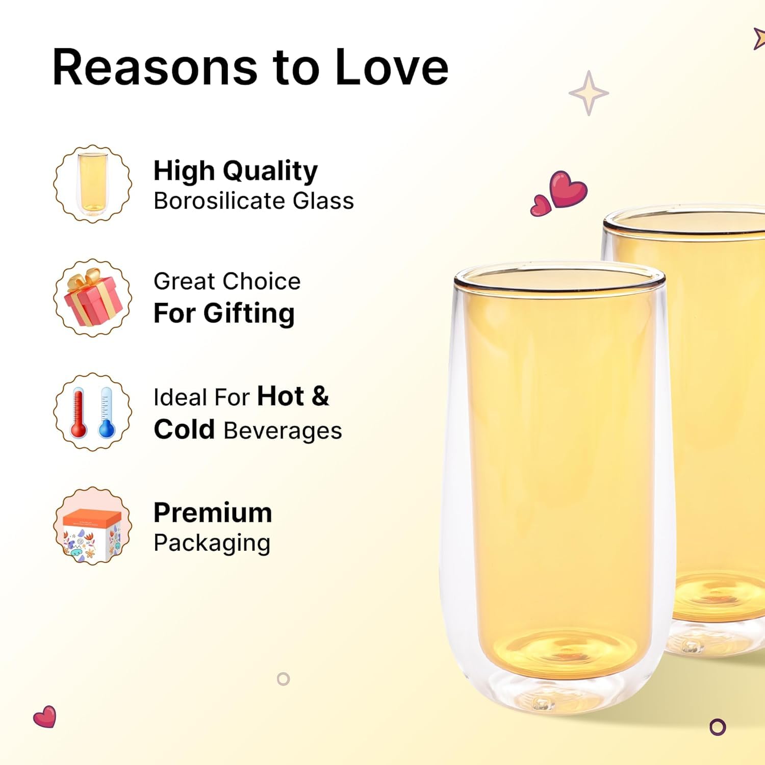 Kuber Industries double walled glass - Perfect for hot beverages