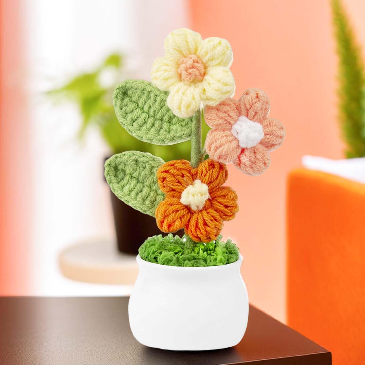 Ekhasa knitted flowers arrangement - unique gift idea