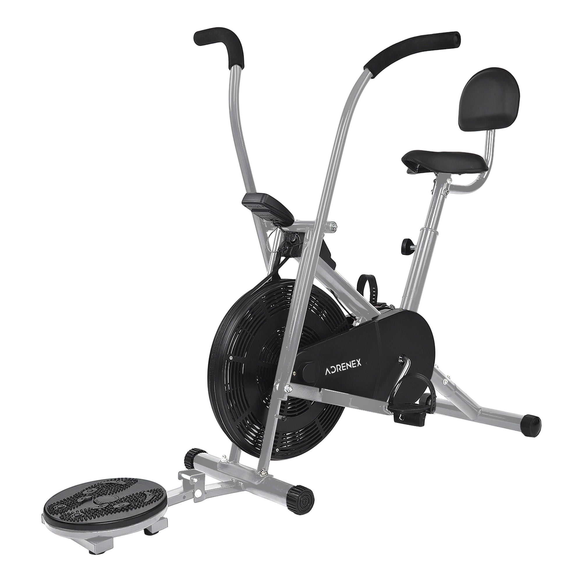 Reach exercise bike - integrated back support