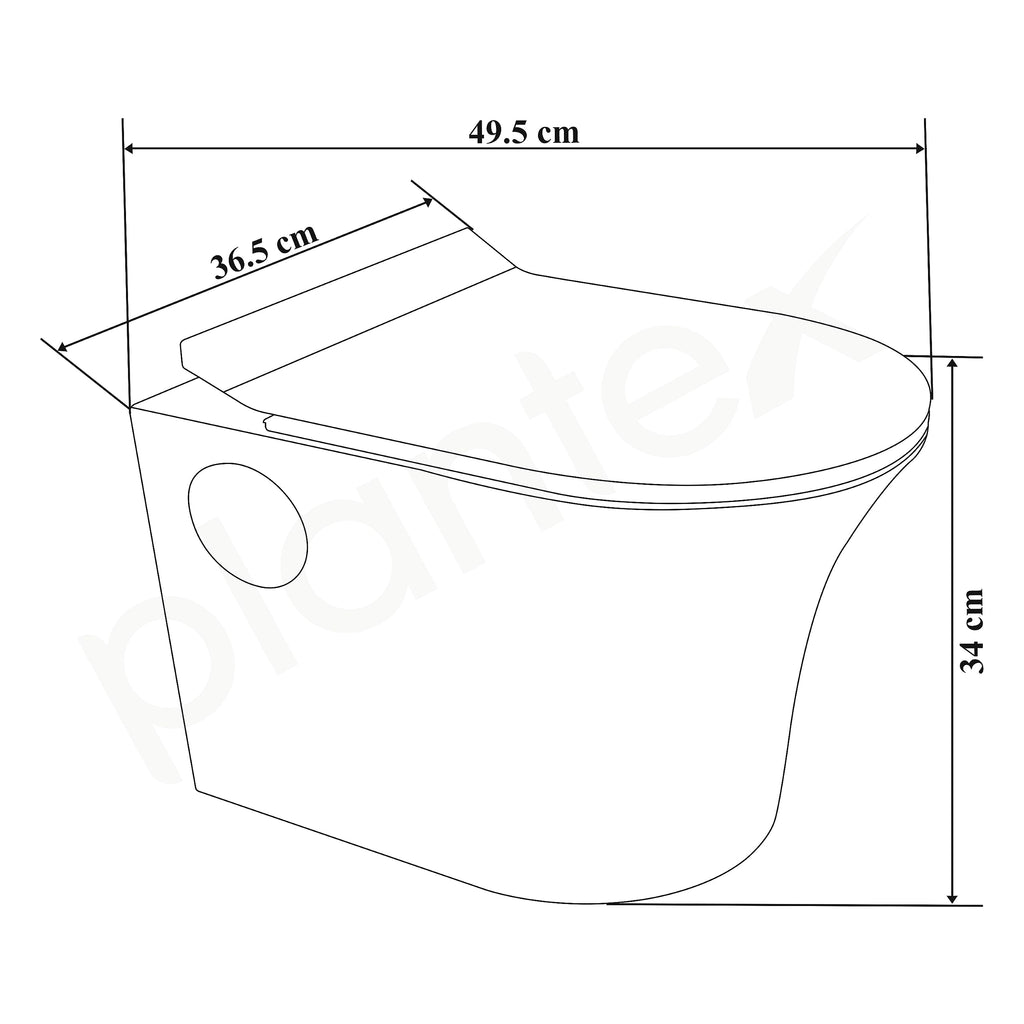 Plantex Ceramic Wall-hung Commode with Counter-Top Basin for ...