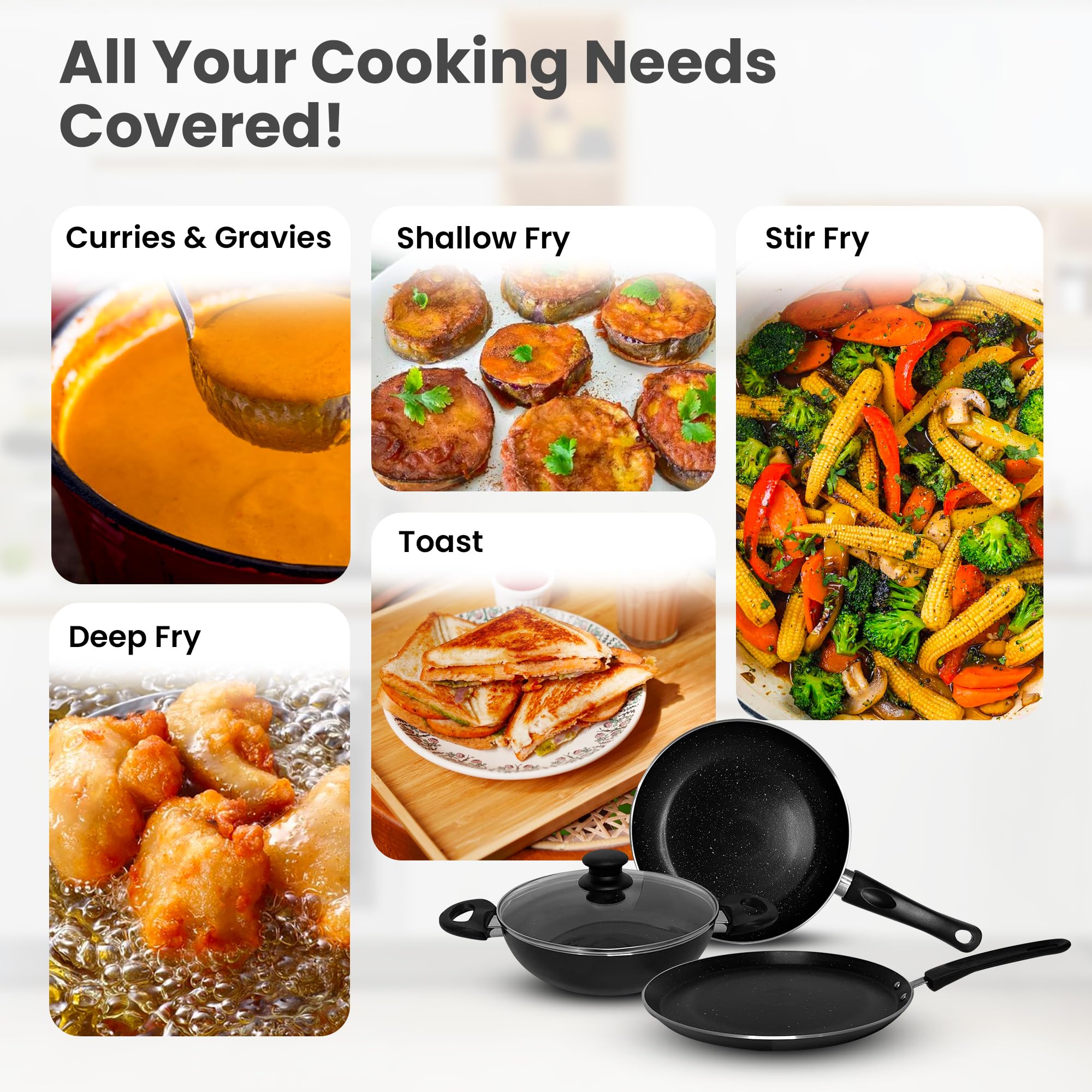 SAVYA HOME Non Stick Kadai - Great for family gatherings