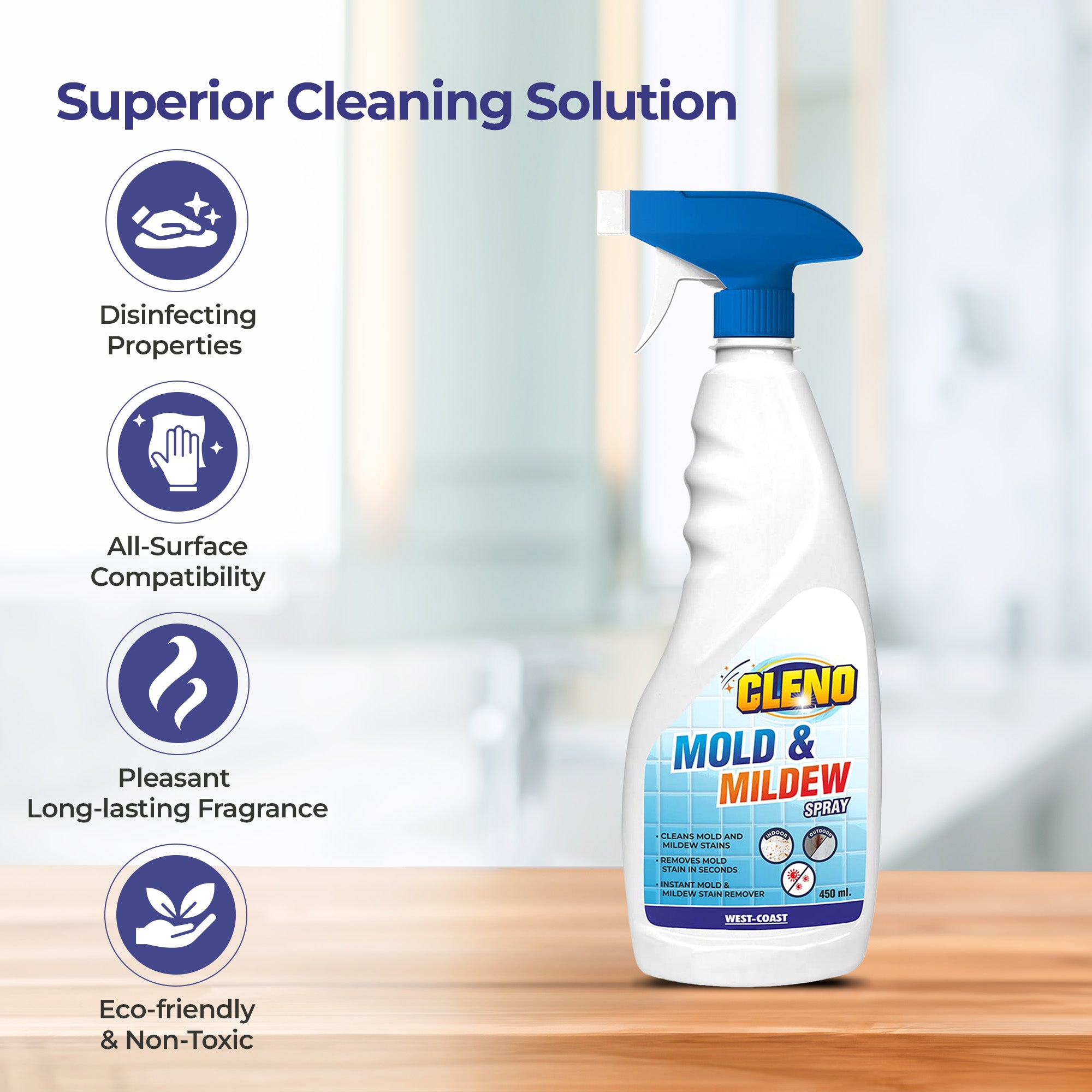 Cleno Mold Mildew Cleaner Spray - Tough stain remover