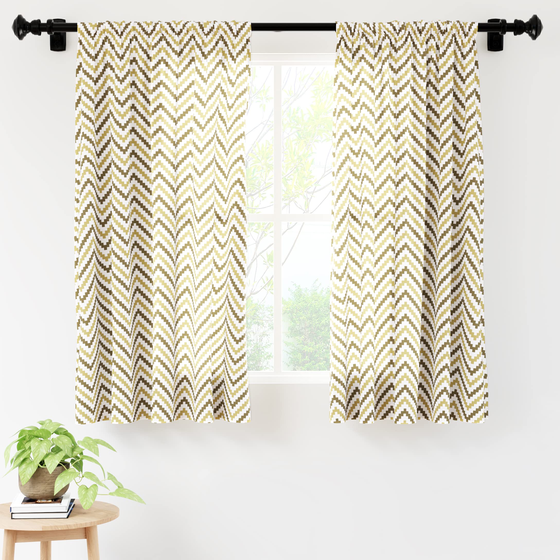 Encasa window curtain - bright kitchen window covering