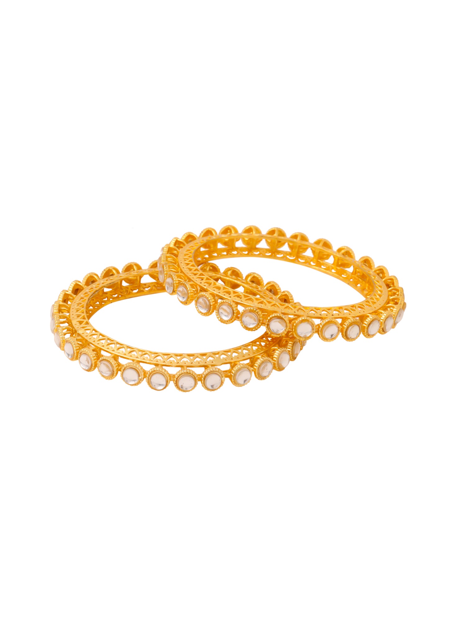 Yellow Chimes gold bangles set - anniversary celebration gift