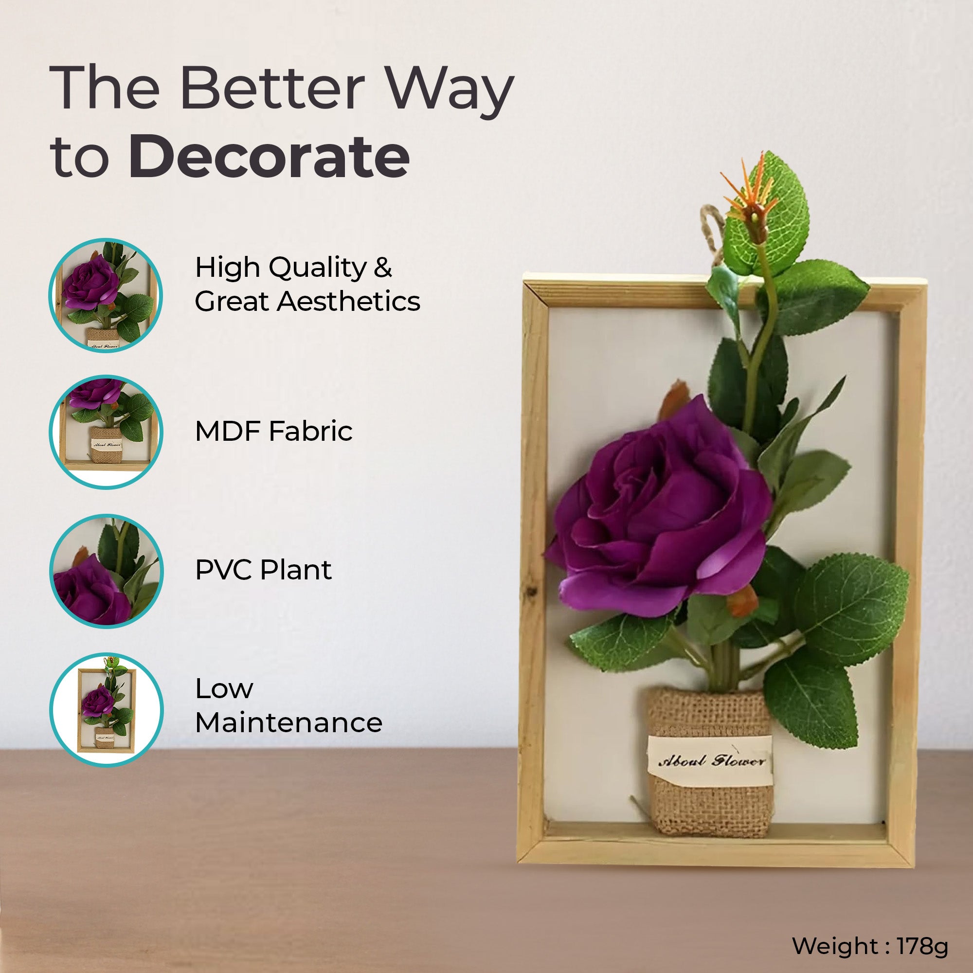 The Better Home artificial rose plant - temple decor