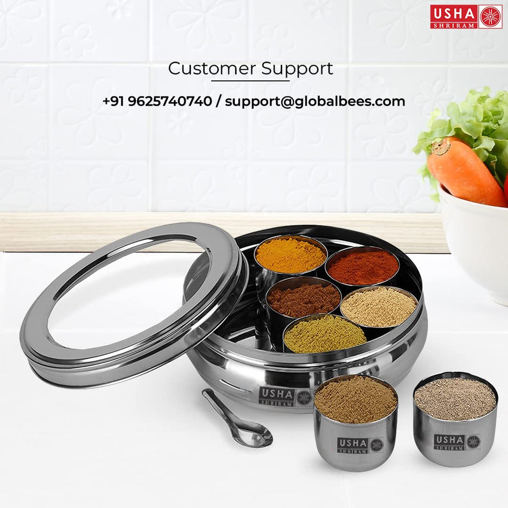 Stainless Steel Masala Box (1.25L) | Spice Containers for Kitchen ...