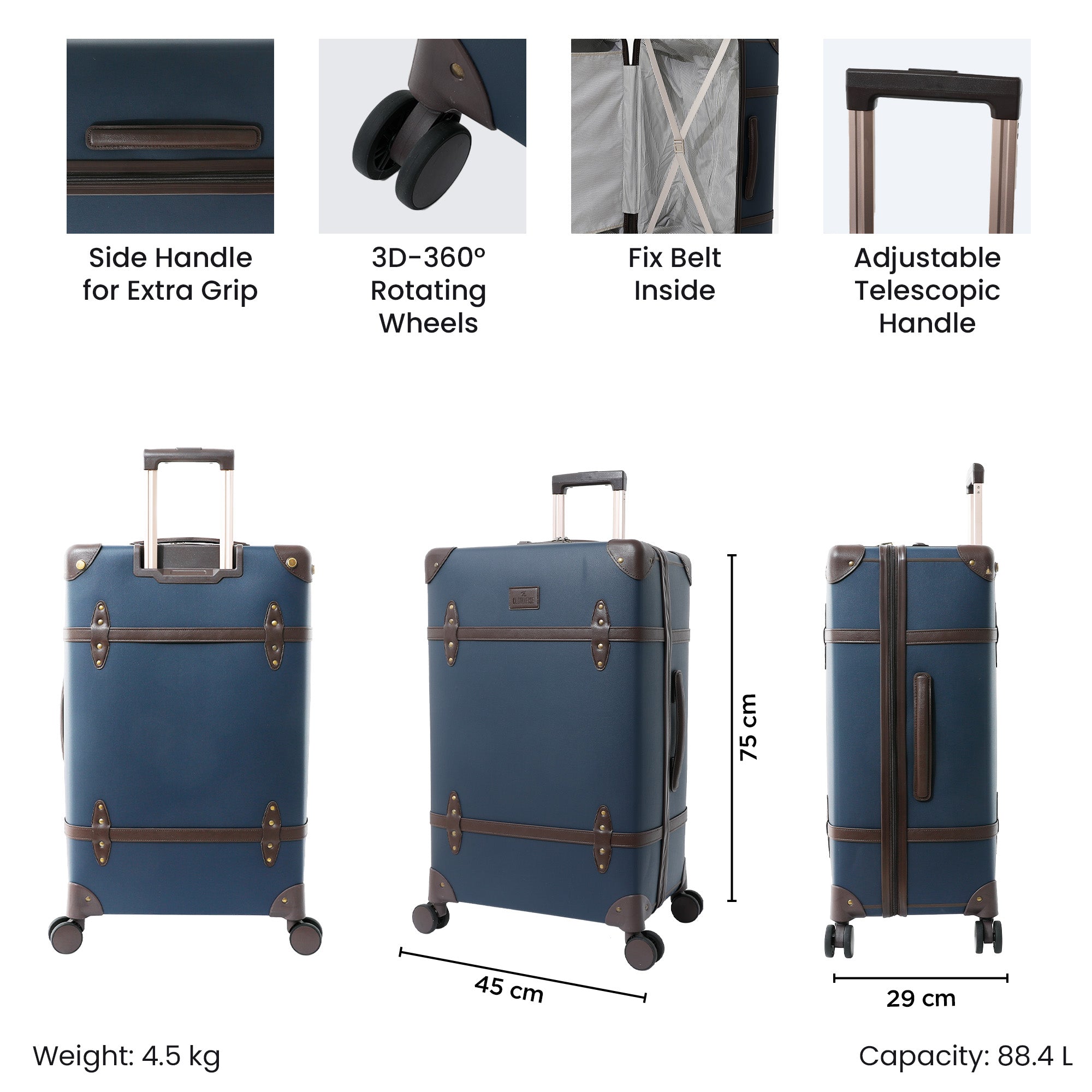 Clownfish Vintage Luggage - Lightweight Travel Companion