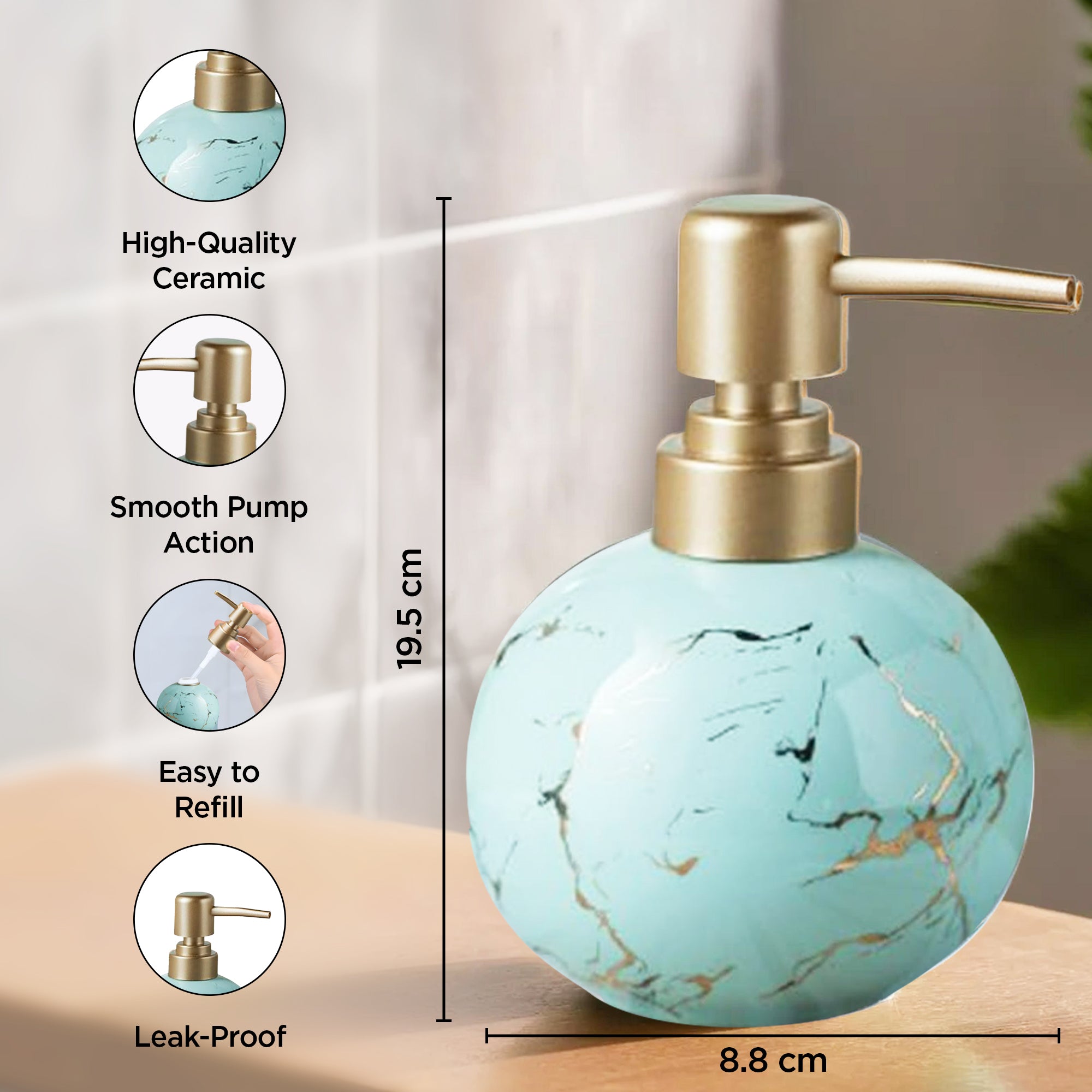 UMAI ceramic liquid soap dispenser - stylish kitchen decor