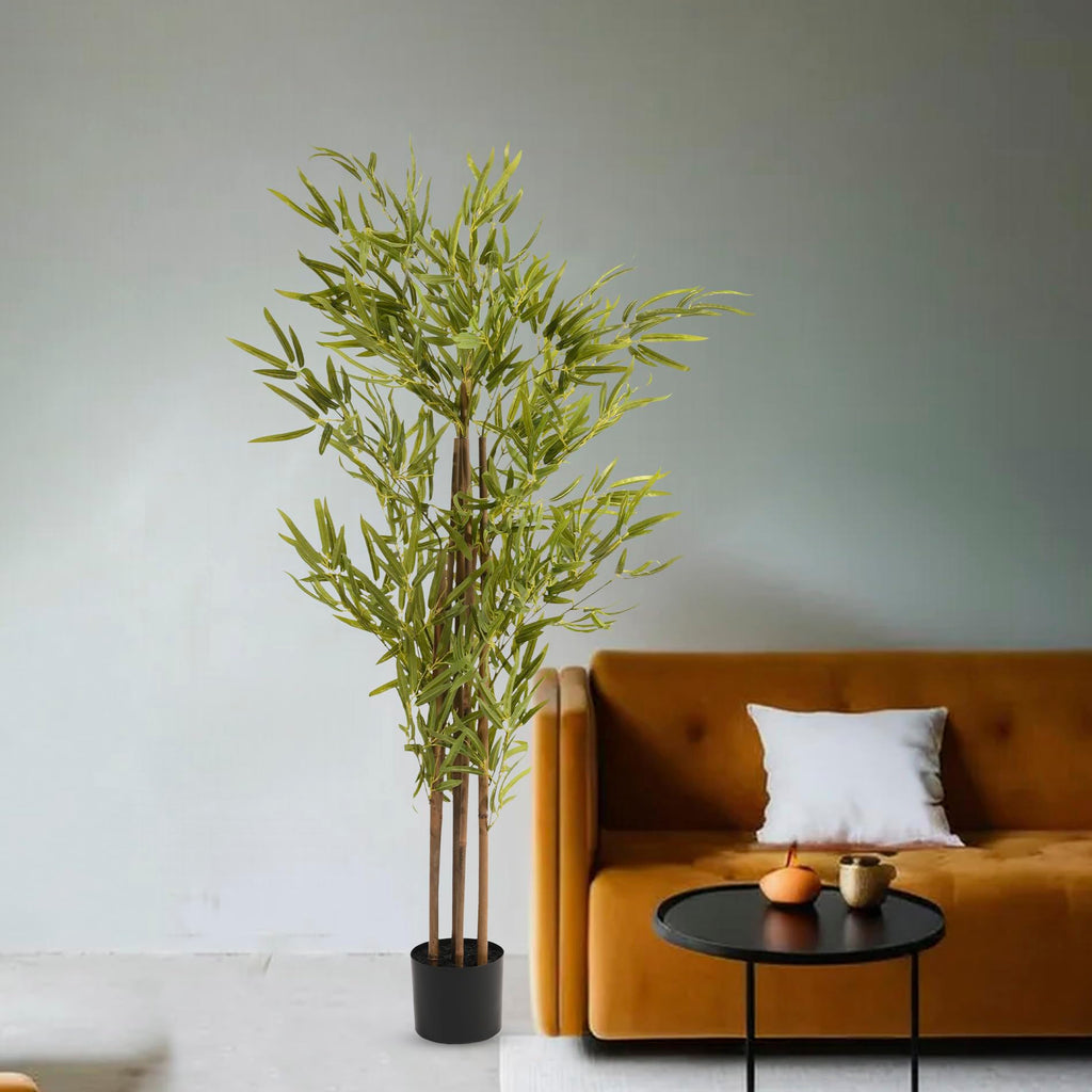 Buy Pack of 5: Bamboo Artificial Tree with Pot | Green – GlobalBees Shop
