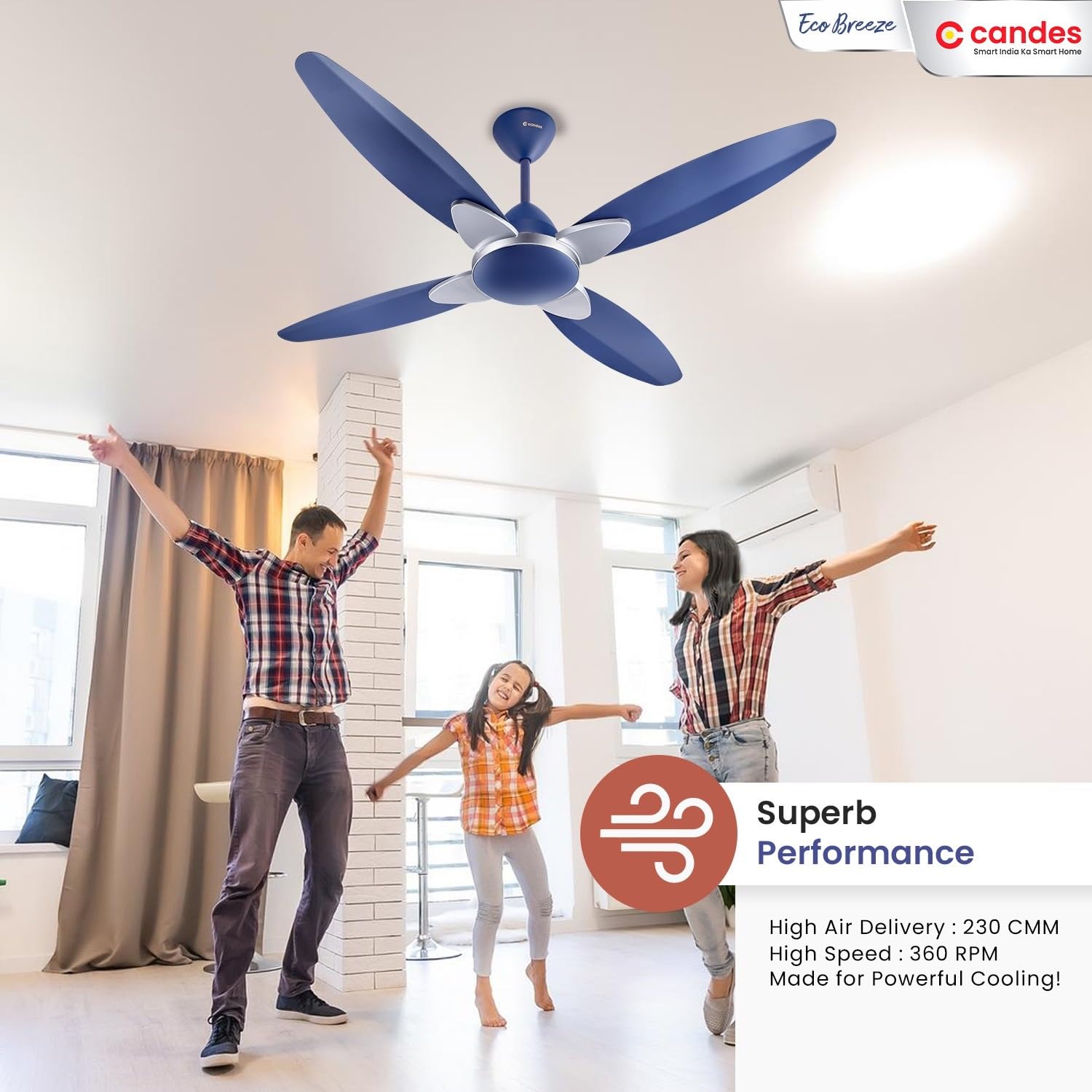 Candes EcoBreeze ceiling fan - remote control convenience