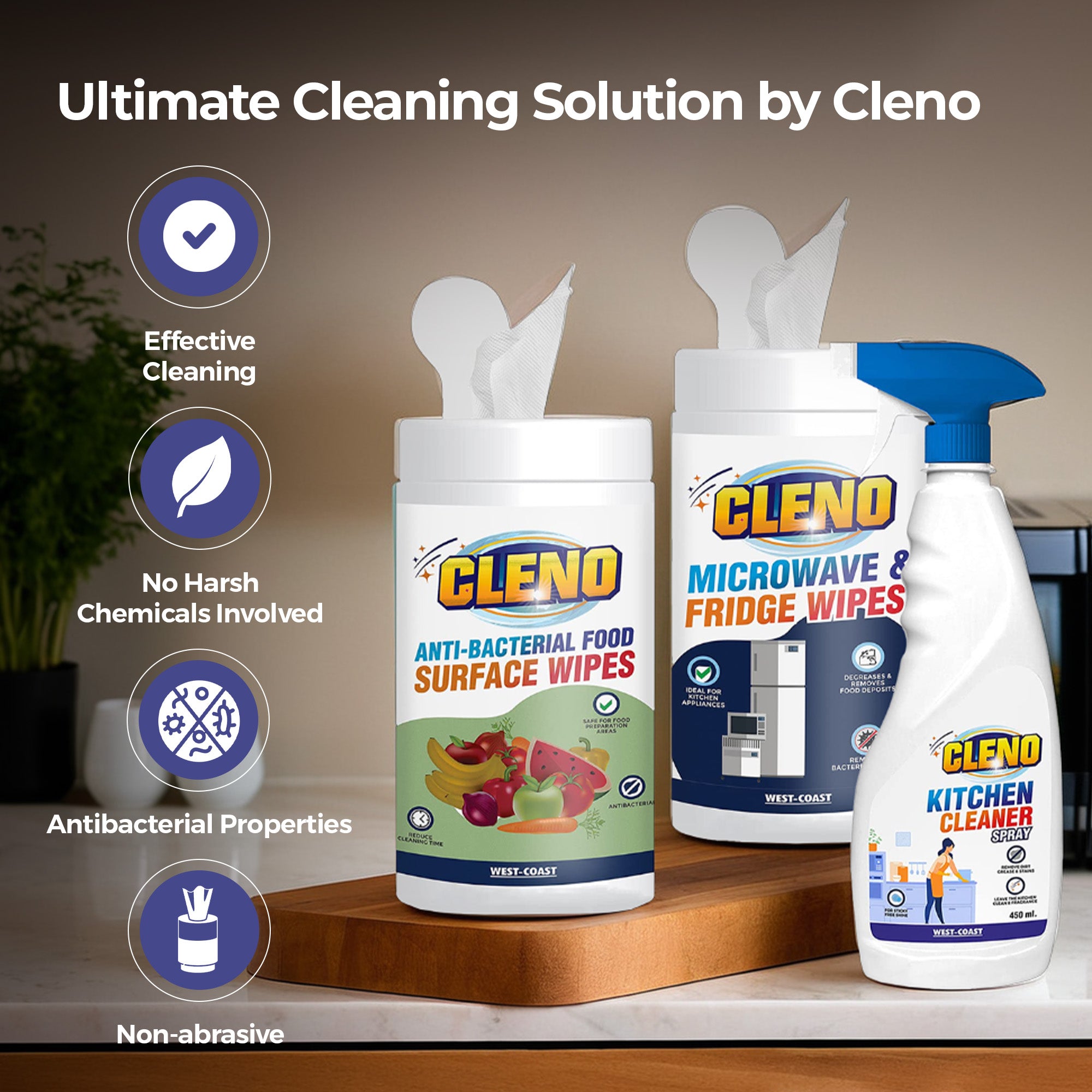 Cleno kitchen cleaning set - family-friendly cleaning
