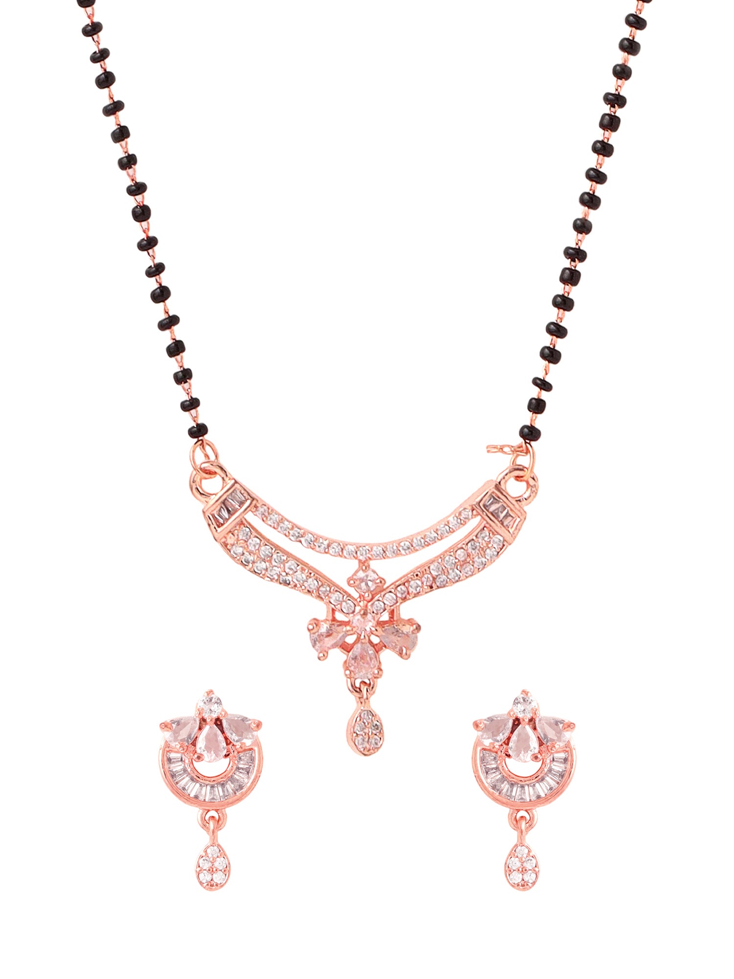 Yellow Chimes Rose Gold Mangalsutra - Everyday elegant wear