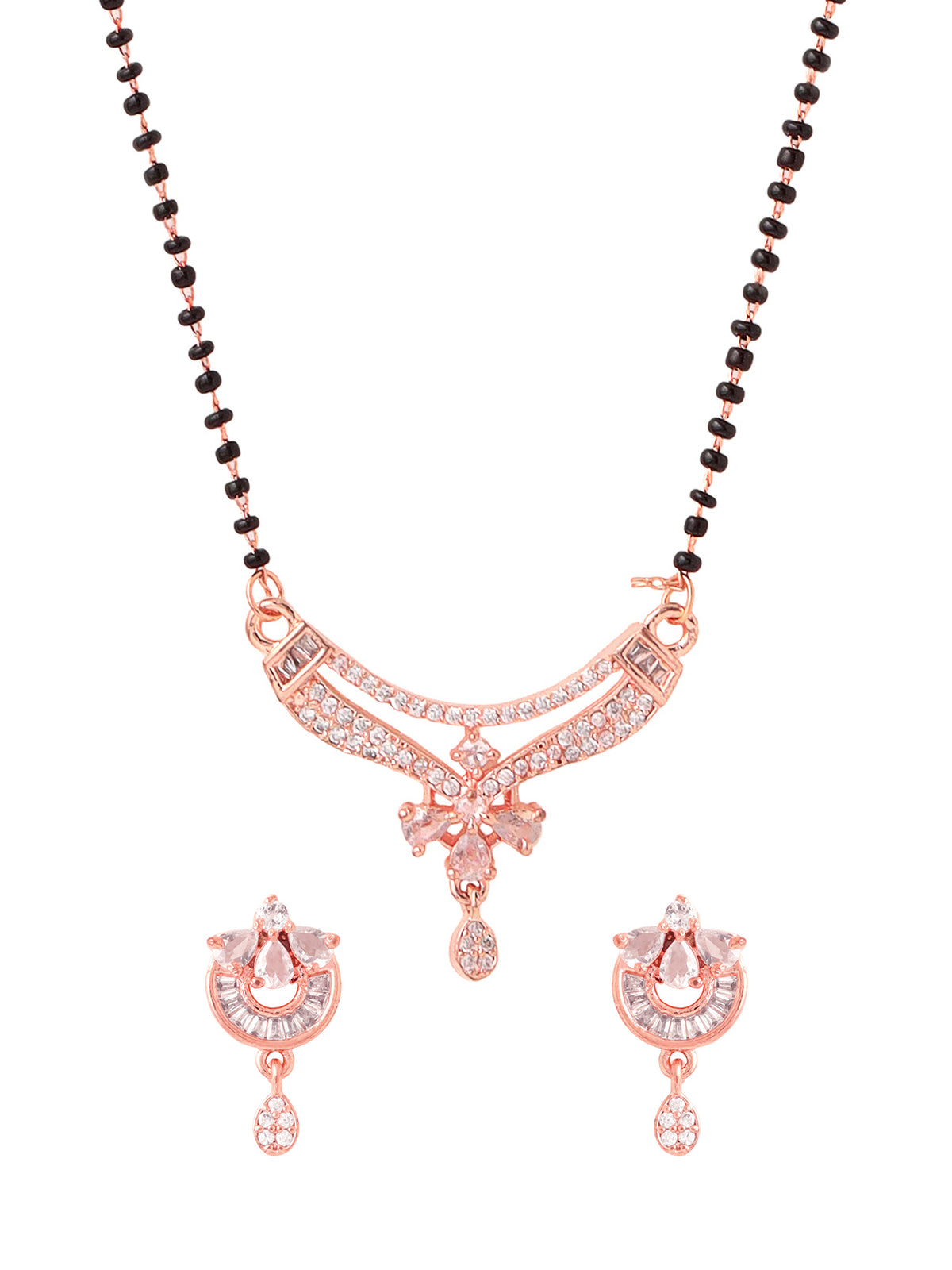 Yellow Chimes Rose Gold Mangalsutra - Everyday elegant wear