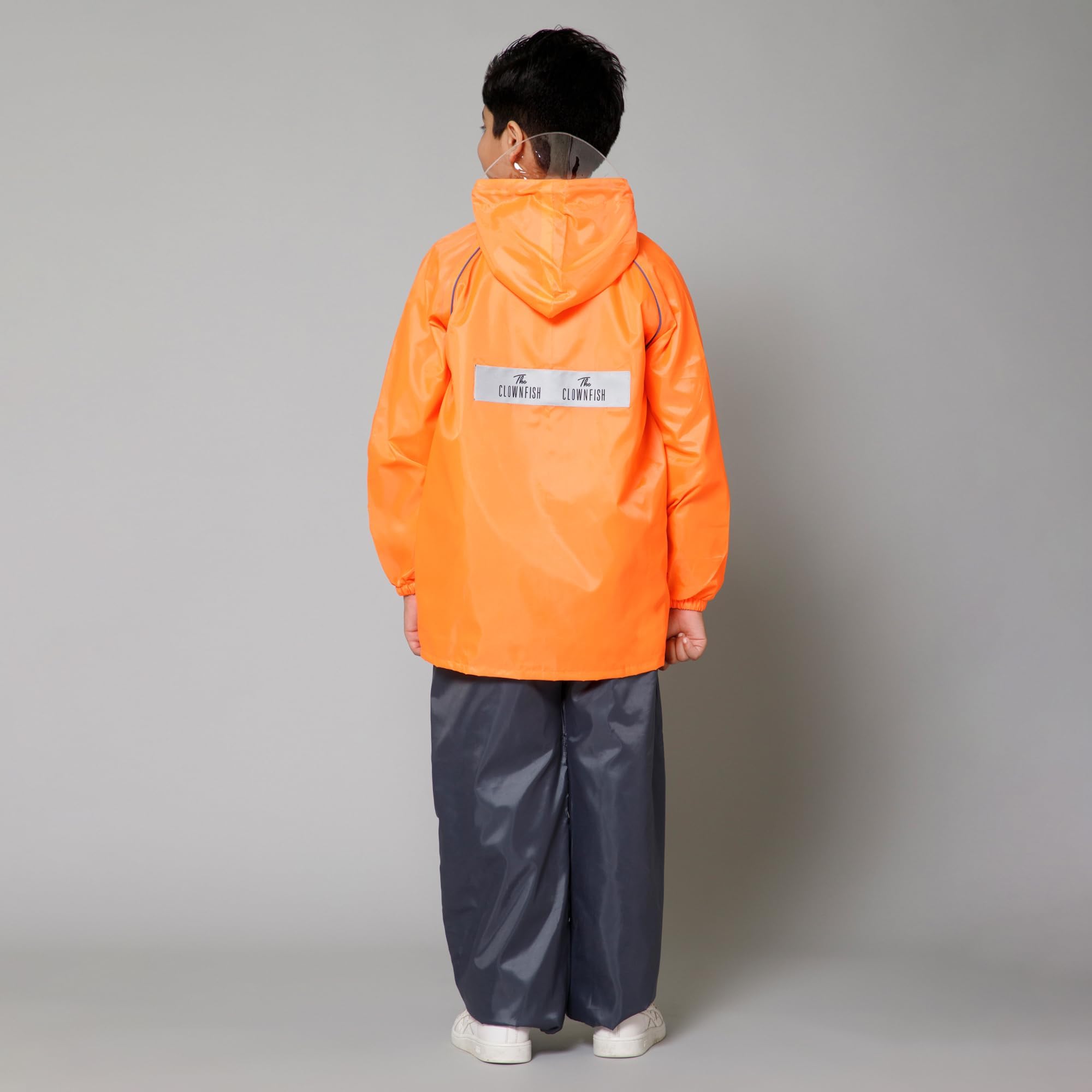 Clownfish kids waterproof raincoat - comfortable fit for ages 8-10