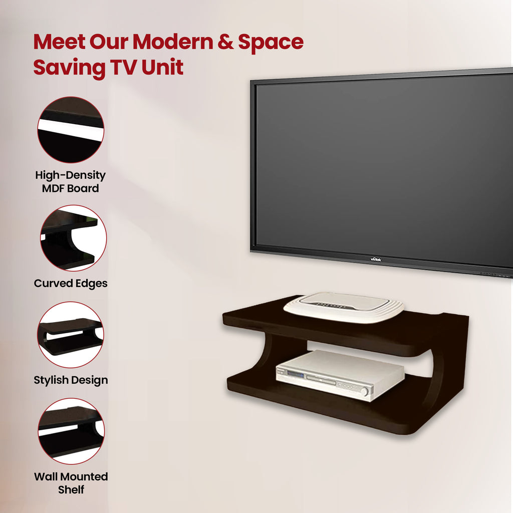 USHA Shriram Wall Mount Set Top Box Stand | Premium Engineered Wood ...