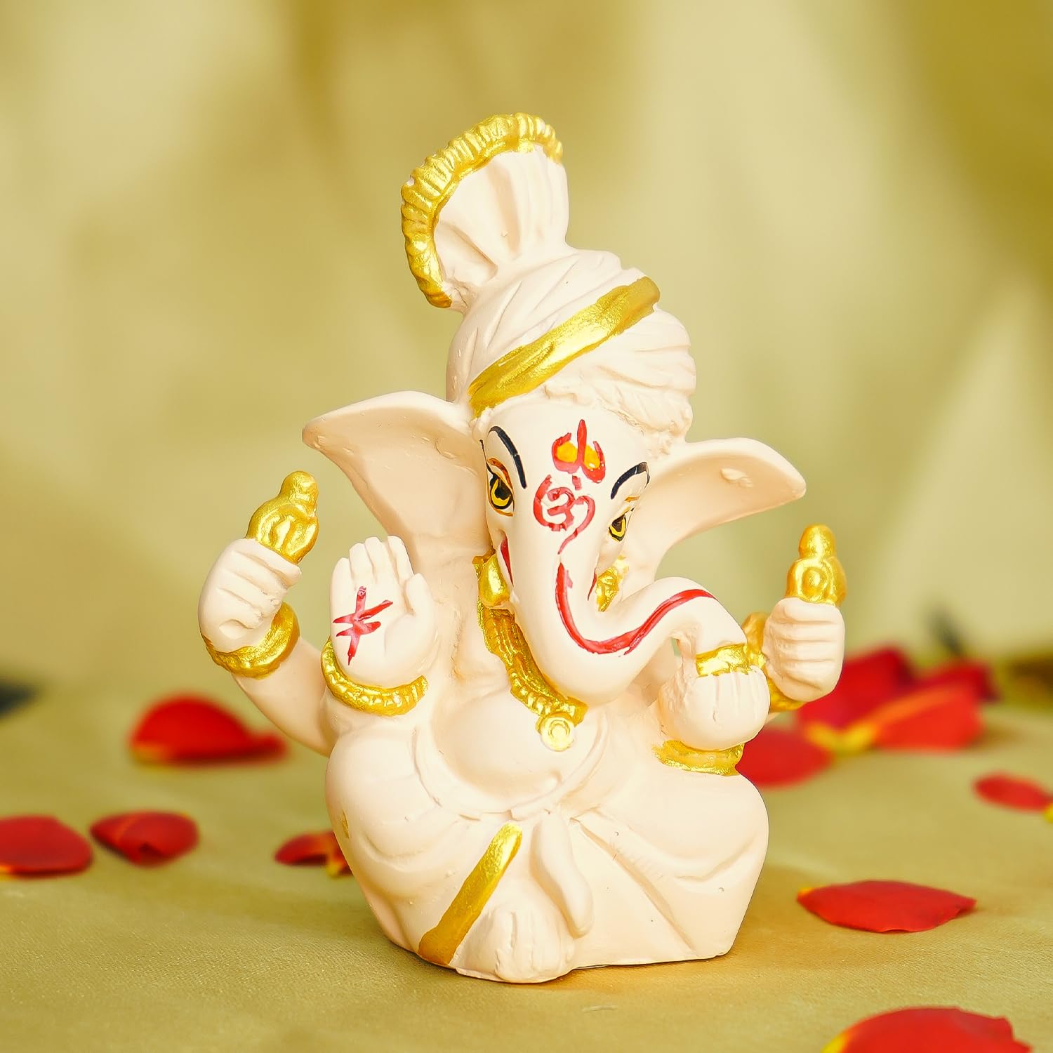 Ekhasa Ganesh Idol - Peach Poly Resin Idol