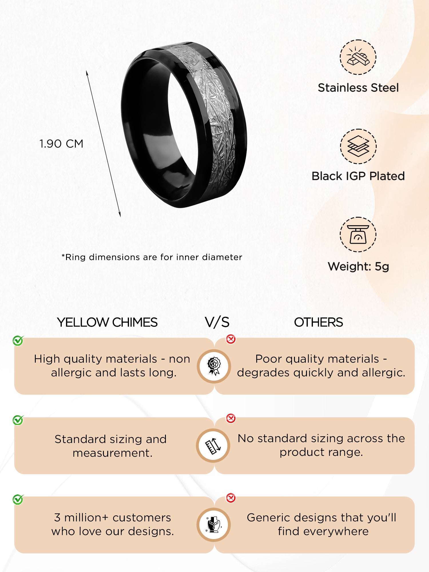 Yellow Chimes men's ring - ideal gift for friends and family