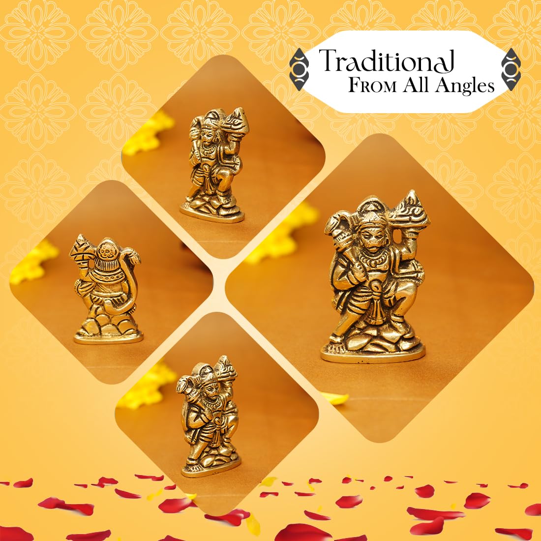 Ekhasa Brass Hanuman Ji Murti - Car dashboard decoration