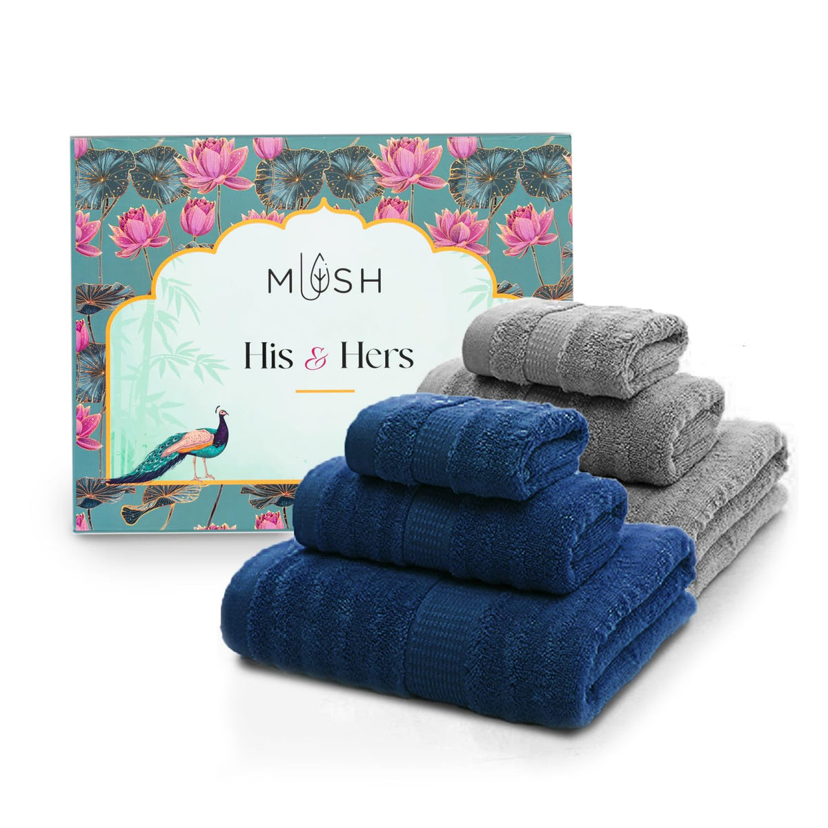 Mush towels in navy blue - elegant home decor