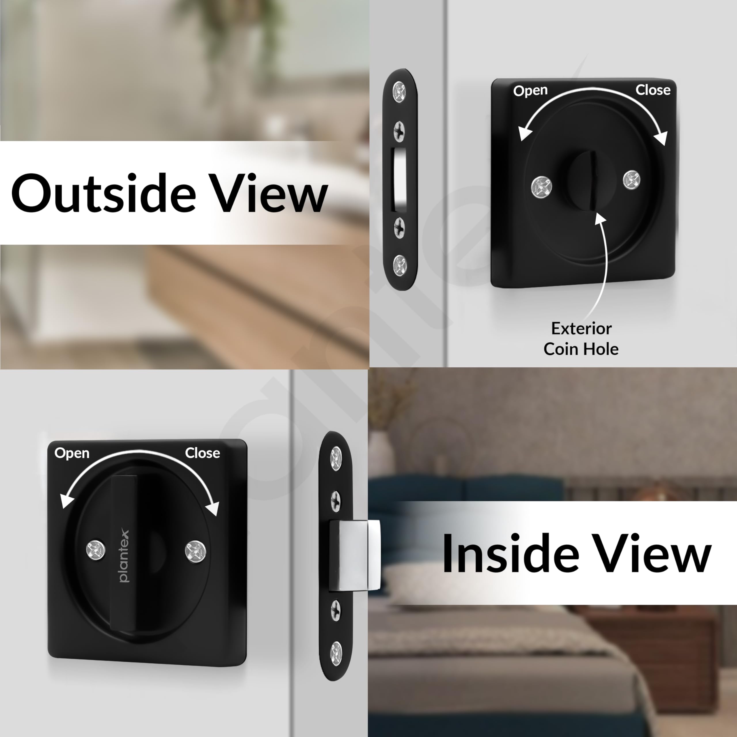 Plantex Bathroom Latch - Modern Home Upgrade