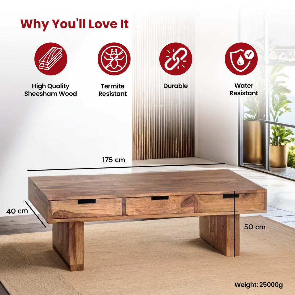 USHA SHRIRAM Wooden Center Table | Centre Table for Living Room ...